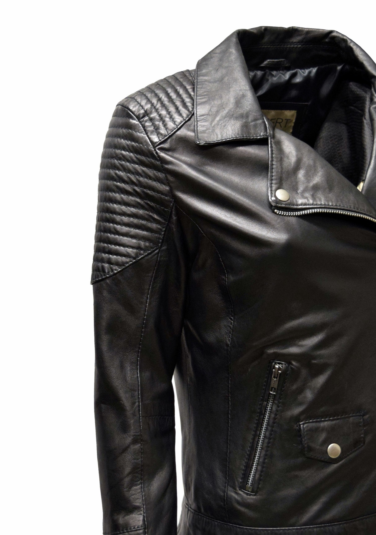 Damen Biker Lederjacke Lola in Schwarz