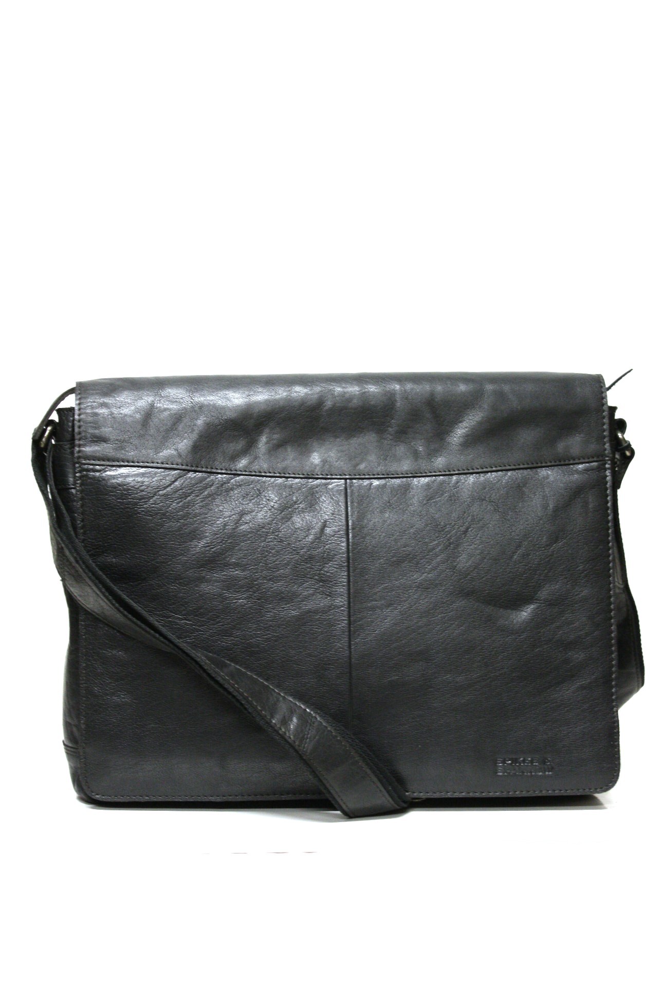 Spikes & Sparrow Leder Kuriertasche in vintage Schwarz