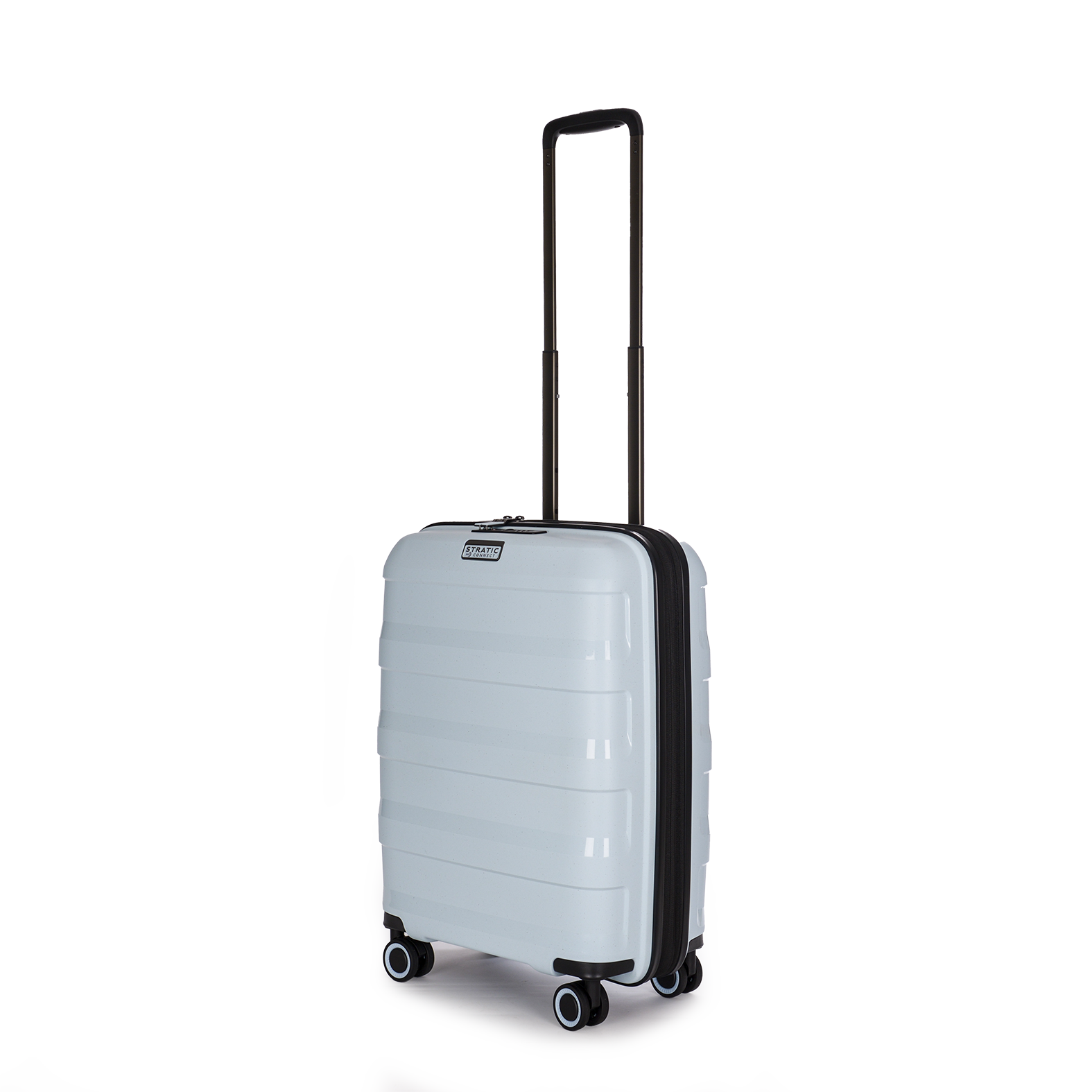Stratic Straw Plus Trolley S 55 cm mit 4 Rollen aus Bio Kunststoff Pastellblau