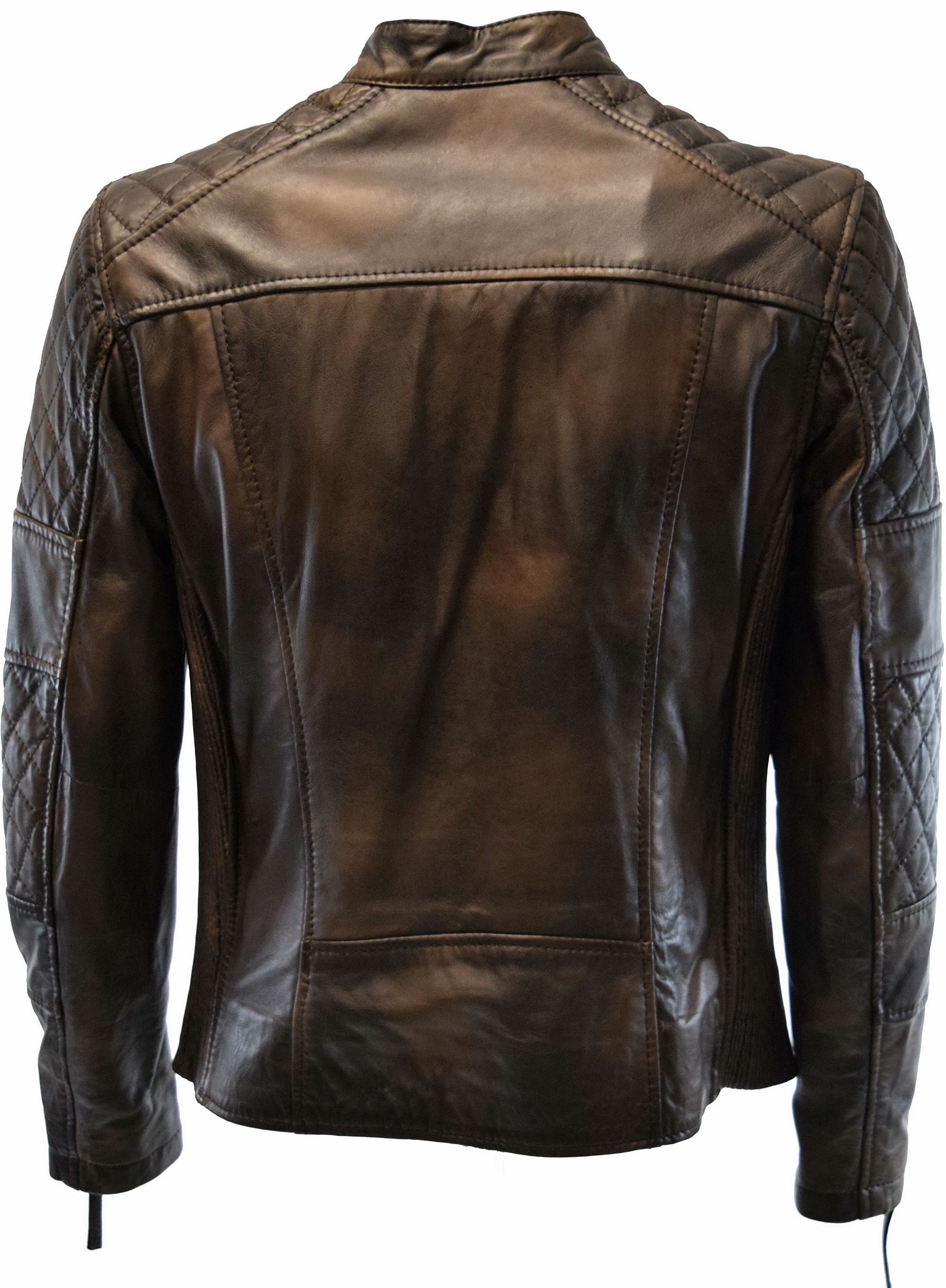 Herren Lederjacke Alex gesteppt in washed Mocca