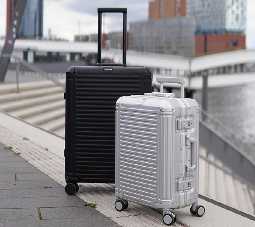 Travelite 3tlg. Set Aluminium Trolley Next S 55 cm M 66 cm L 77 cm mit 4 Rollen Silber