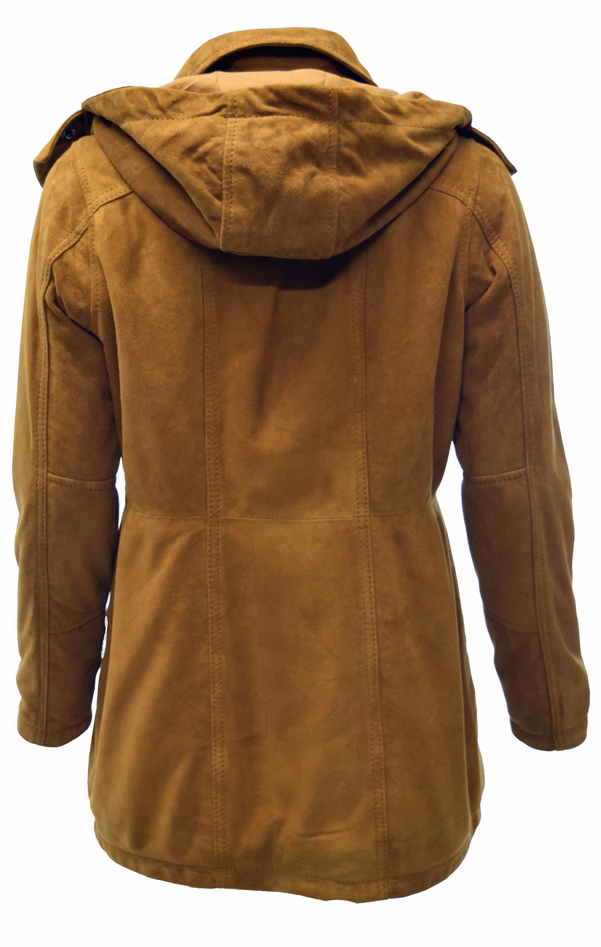 Damen Ziegenvelour Lederjacke Pauline in Cognac