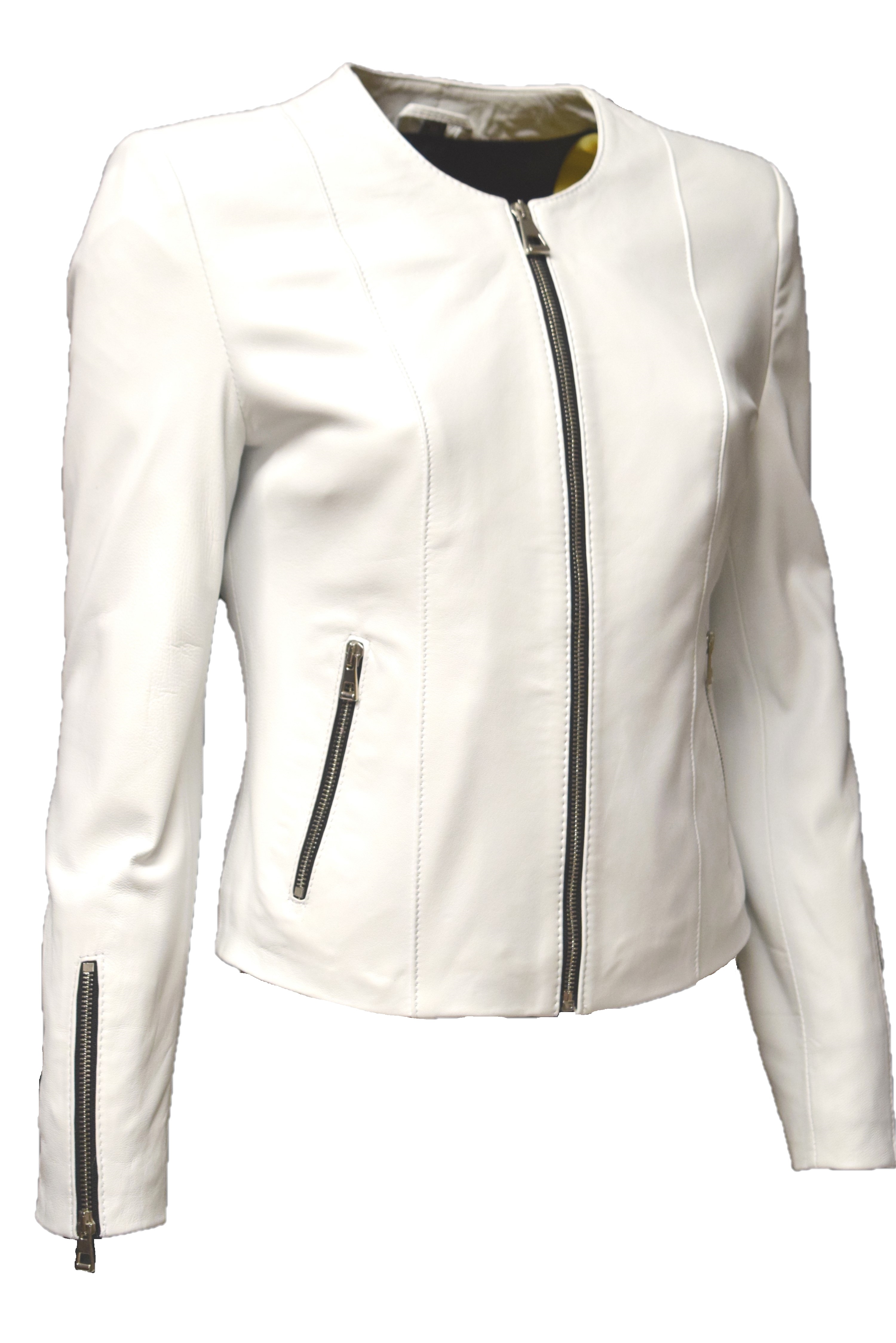 Damen Lederjacke Linda in Lammnappa weiss