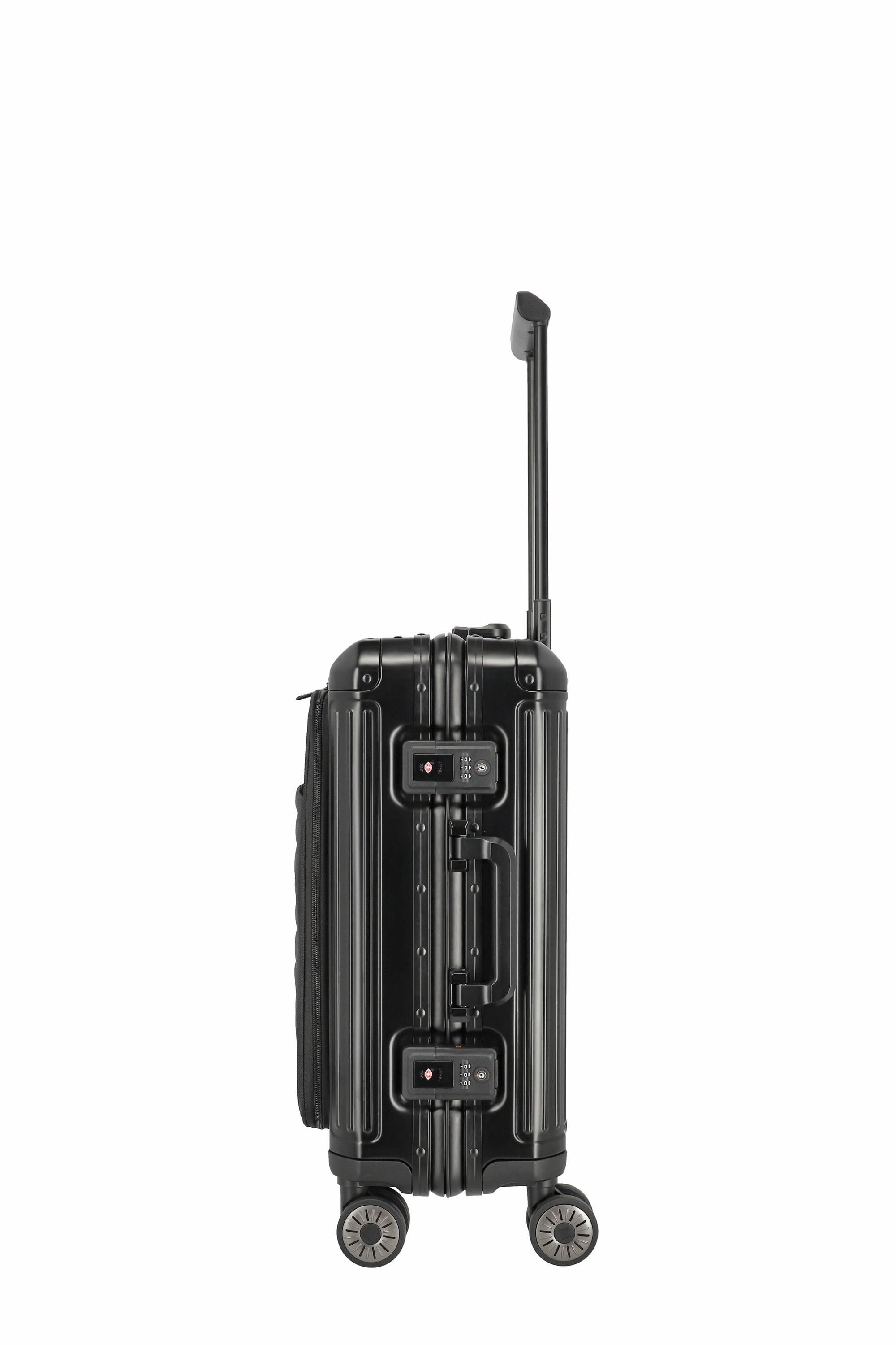 Travelite Aluminium Trolley Next mit Vortasche S 55 cm mit 4 Rollen Schwarz