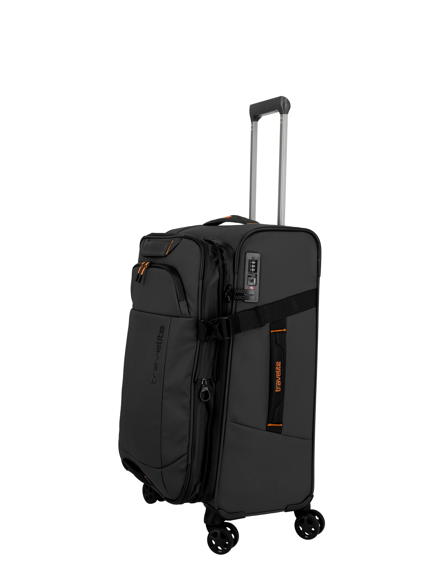 Travelite Trolley Briize M 67 cm 4 Rollen Schwarz