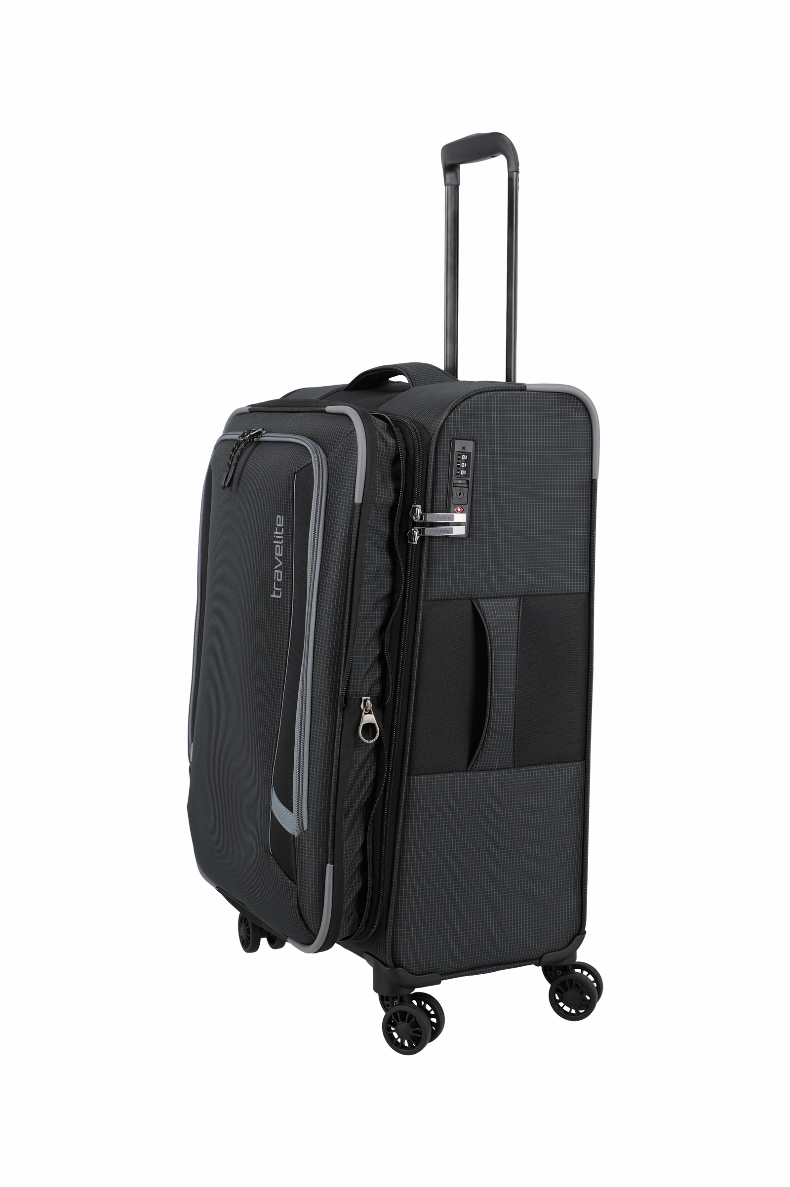 Travelite Trolley Corsiica M 67 cm mit 4 Rollen Schwarz