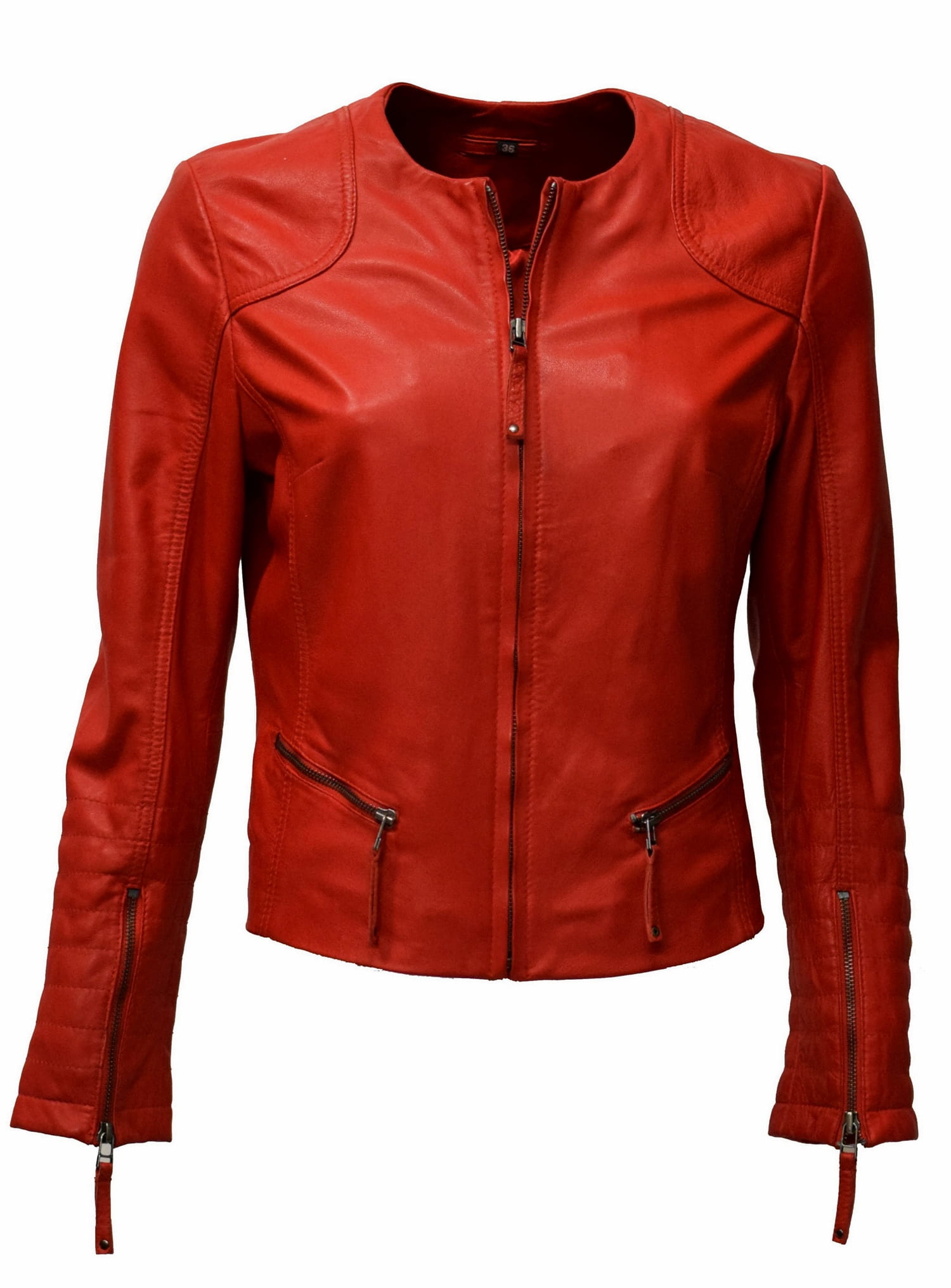 Damen Lederjacke "BINI" in washed Rot