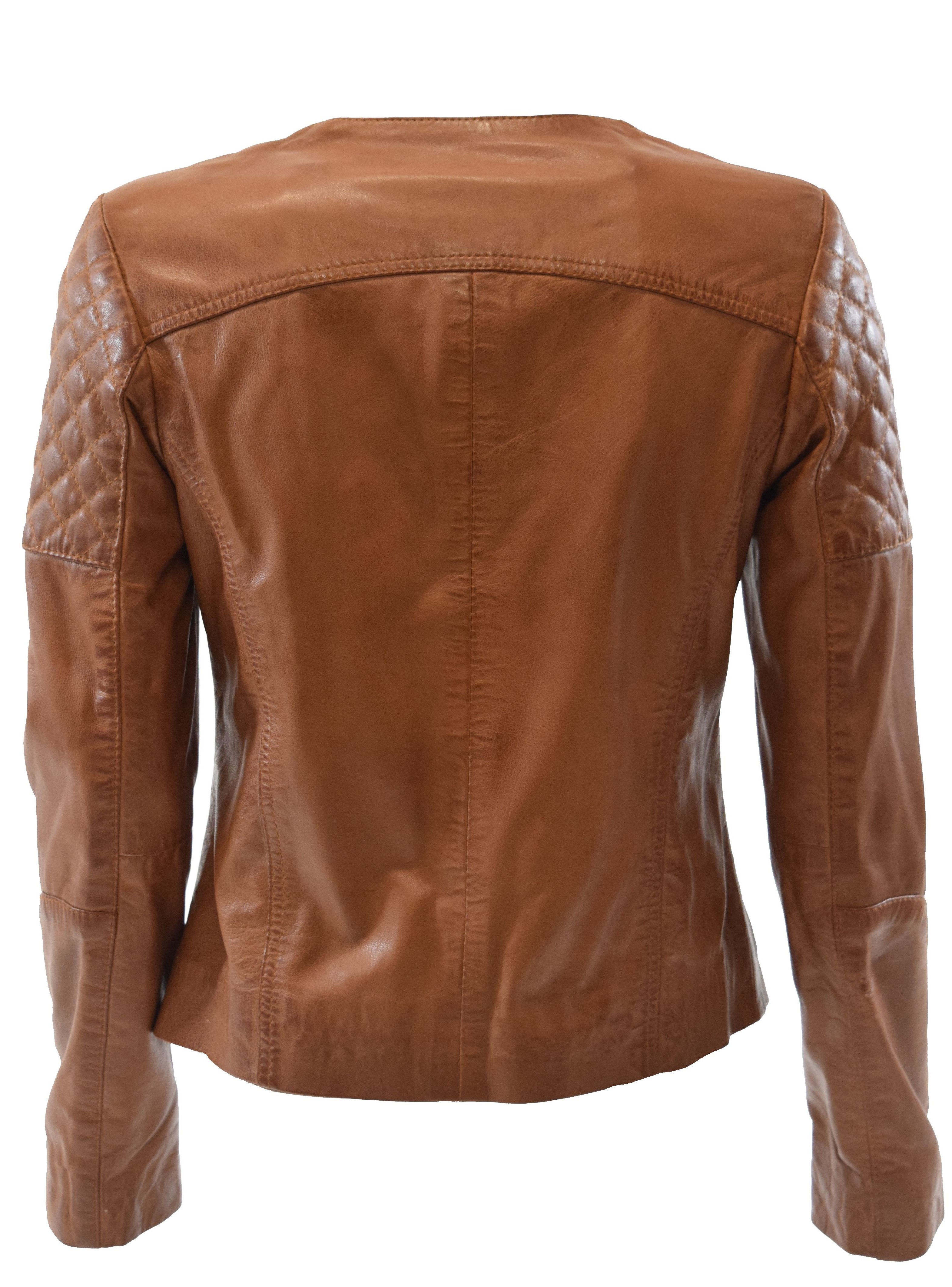 Damen Lederjacke "Lisa" in washed Cognac Braun