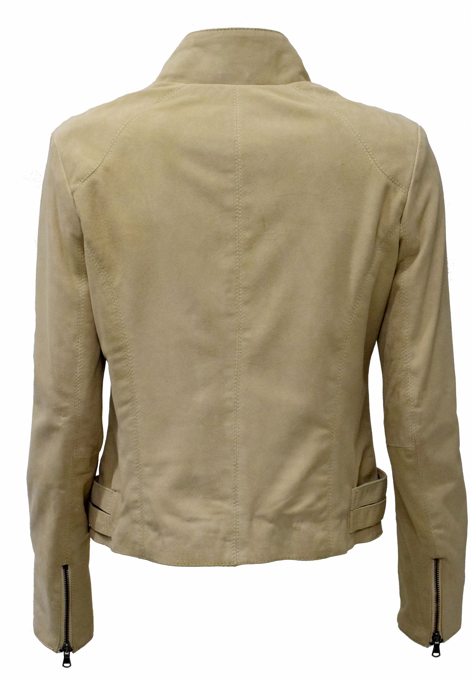 Damen Lederjacke Nala in Ziegenvelour Cremebeige 