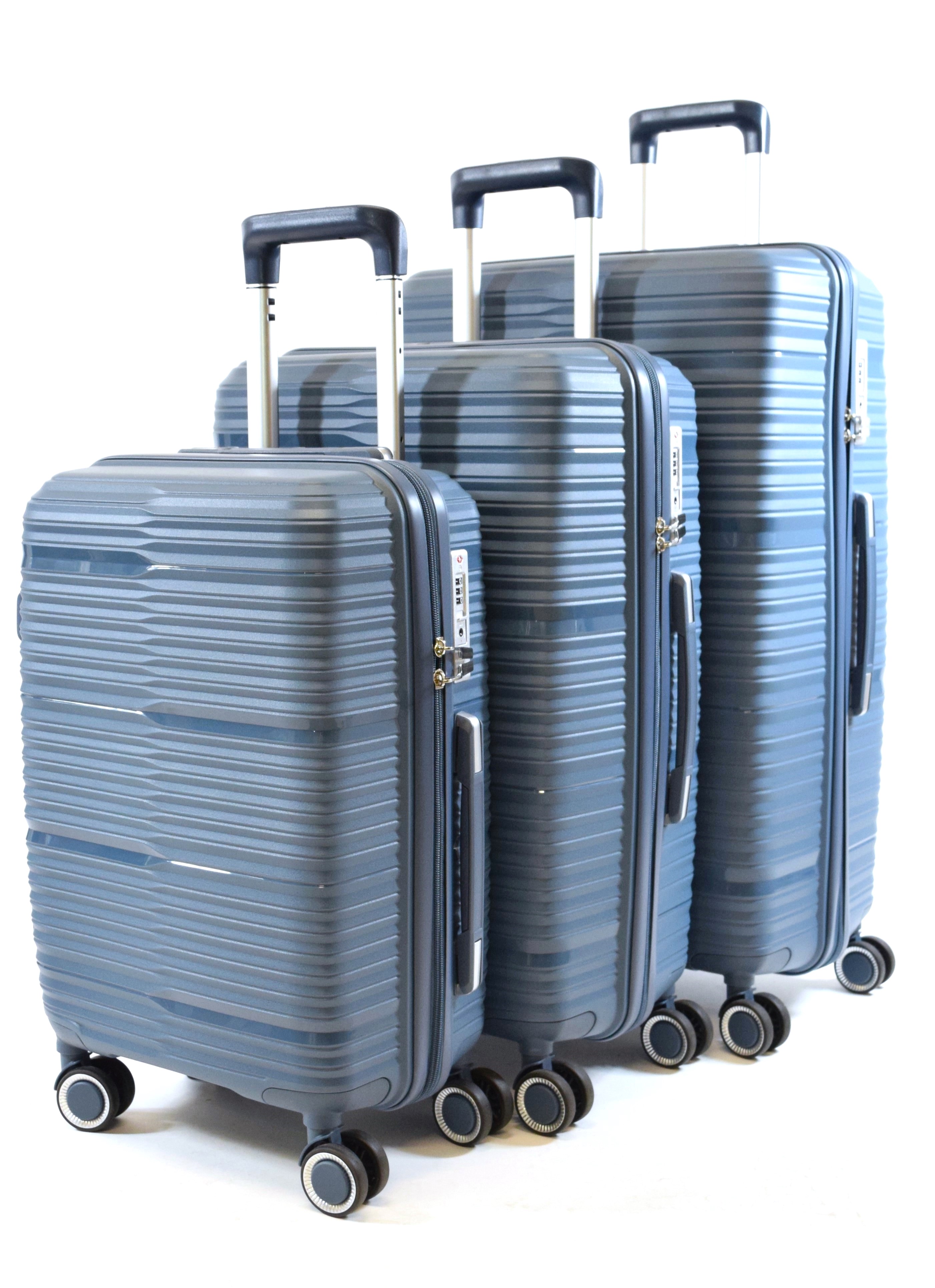 3tlg. Trolley Set Koffer Flightourer Gr. S 55 cm M 66 cm L 75 cm Fjord Blau
