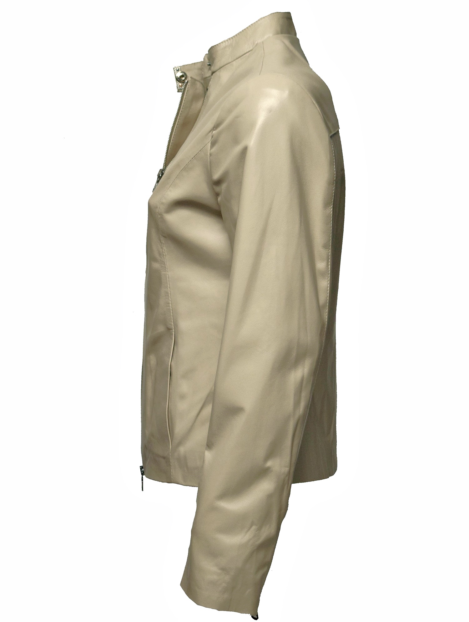 Damen Lederjacke Sofia in fine Pale Creme