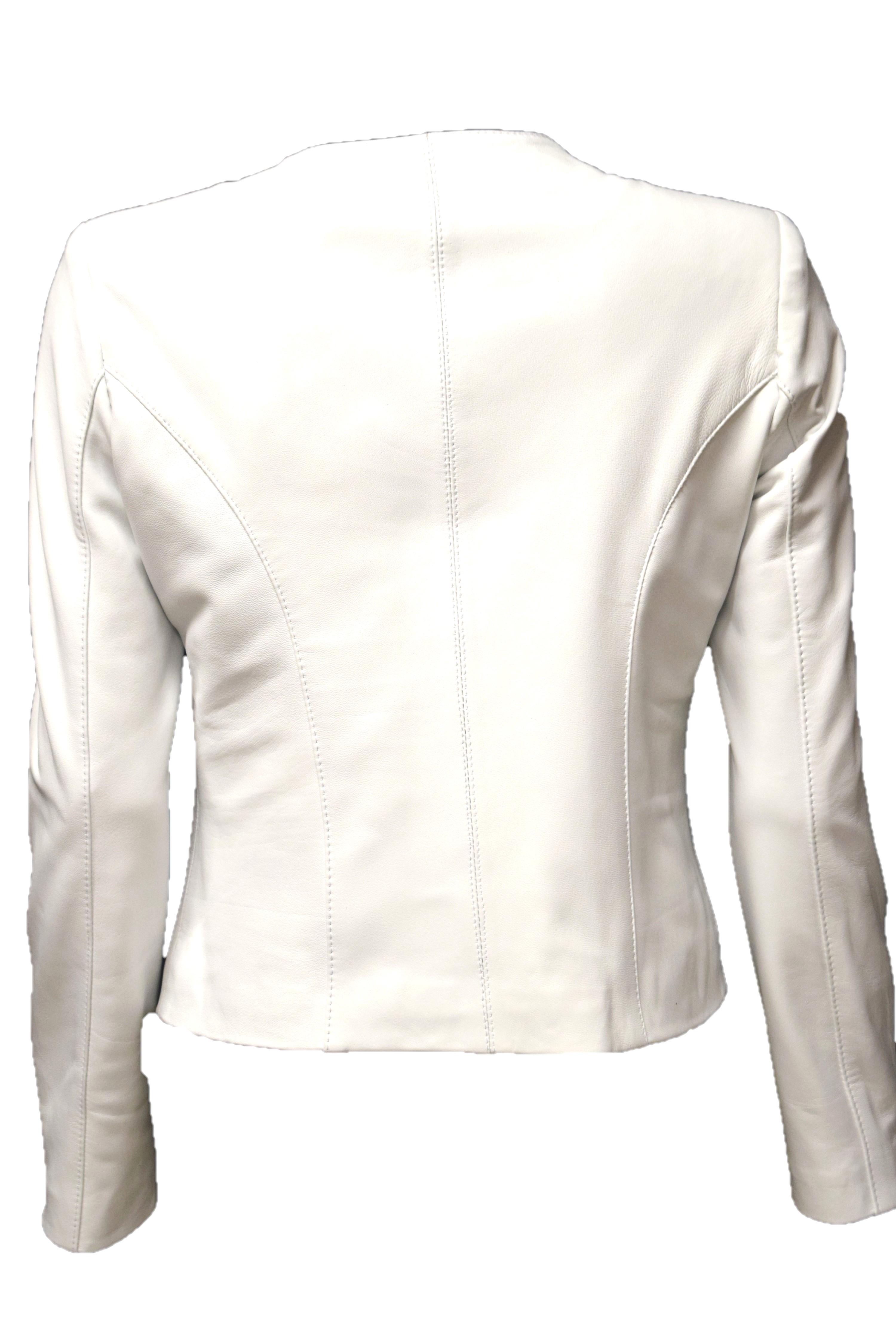 Damen Lederjacke Linda in Lammnappa weiss