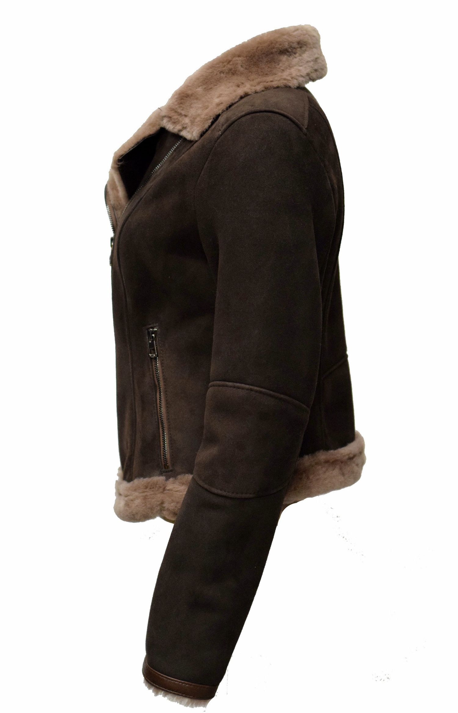 Damen Lammfelljacke Elsa in Mocca Braun