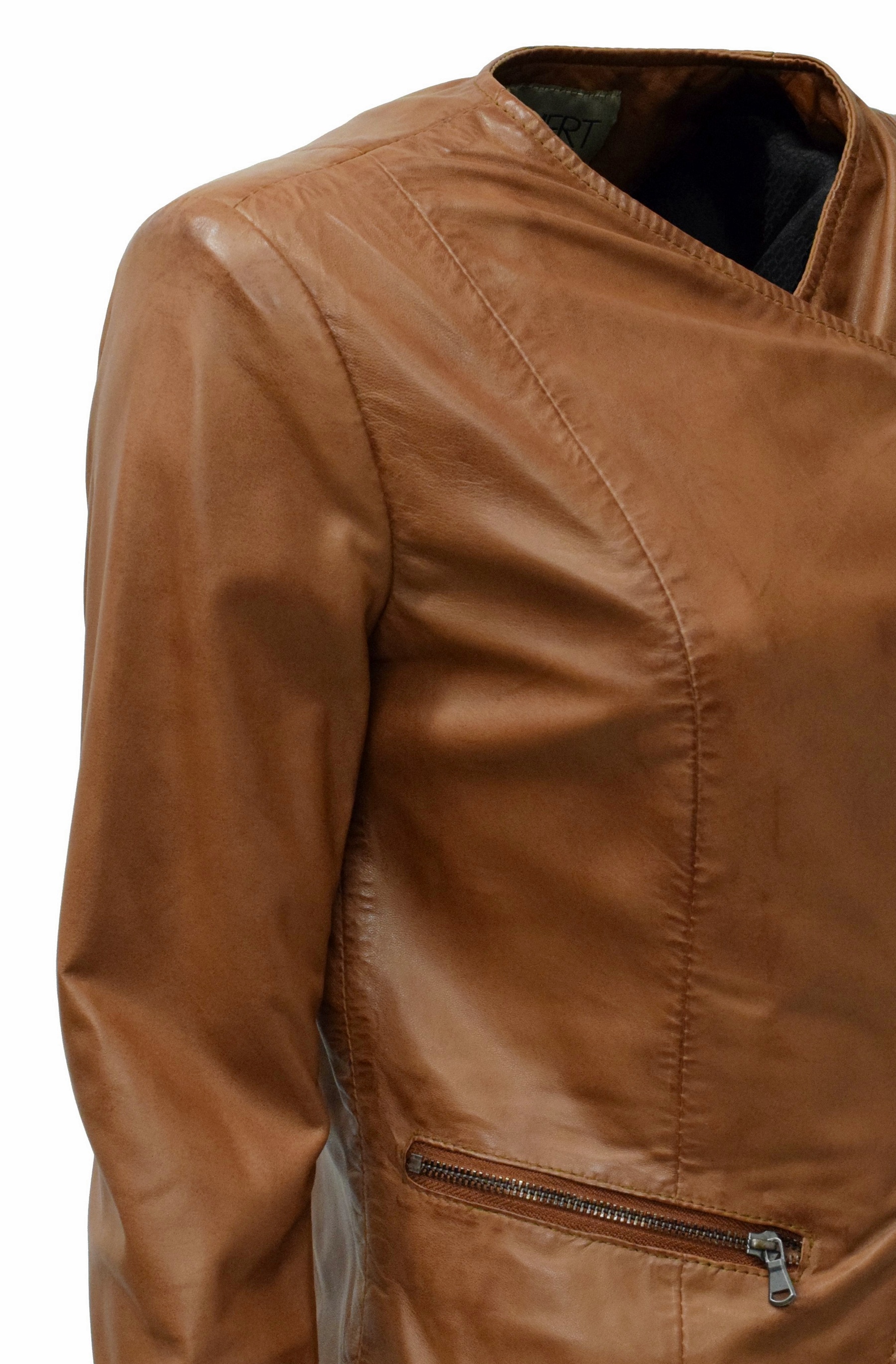 Damen Lederjacke Minni in washed Cognac