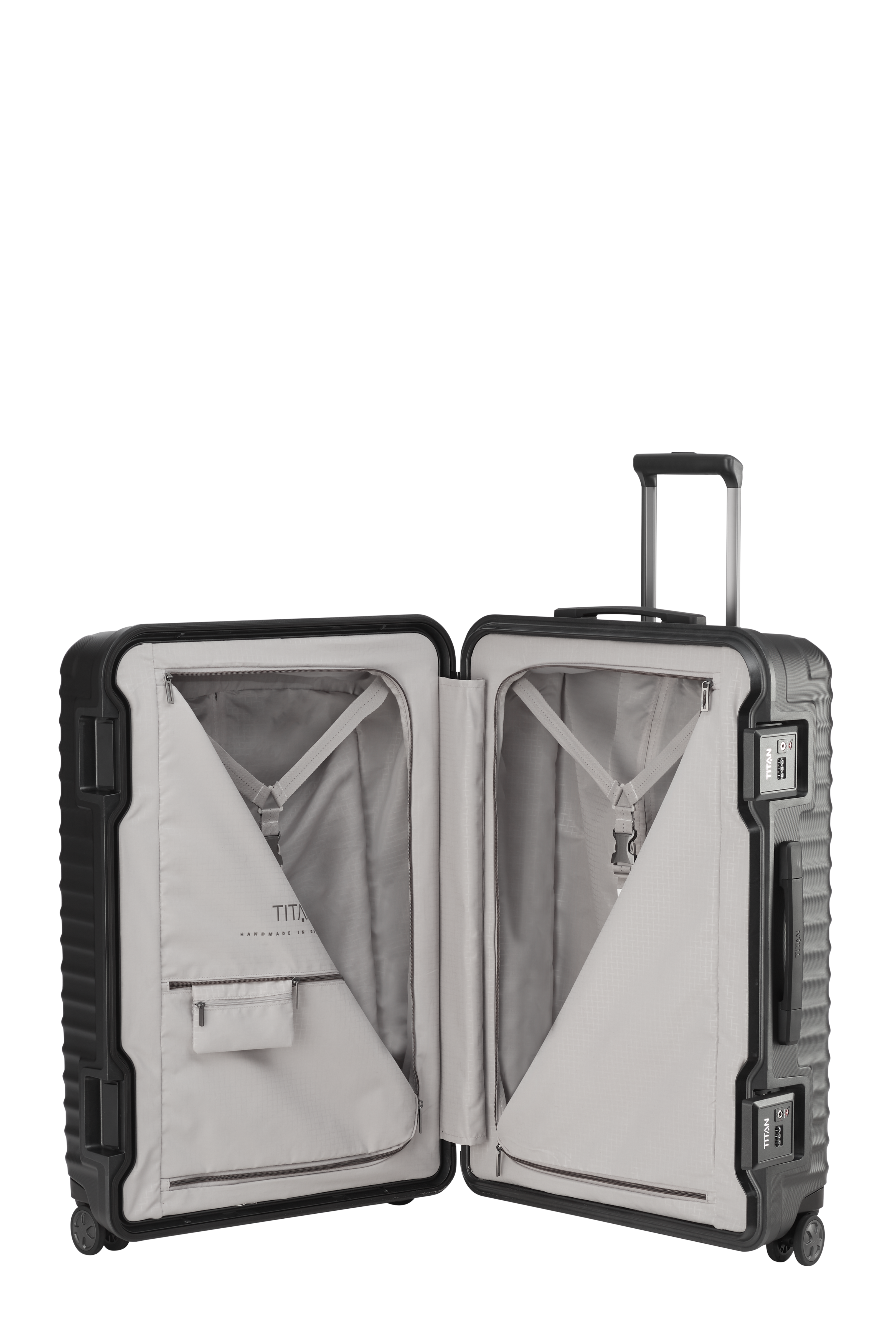TITAN Trolley LITRON FRAME L 75 mit 4 Rollen Schwarz