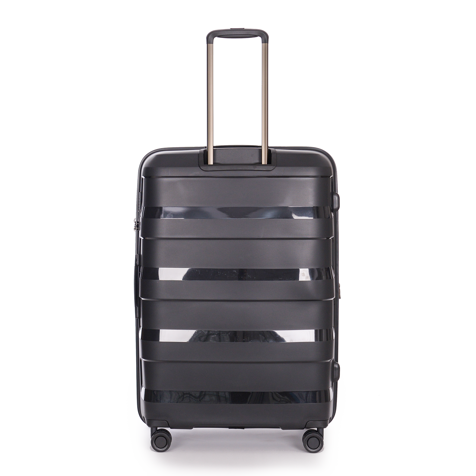 Stratic Straw Plus Trolley L 76 cm mit 4 Rollen aus Bio Kunststoff Schwarz