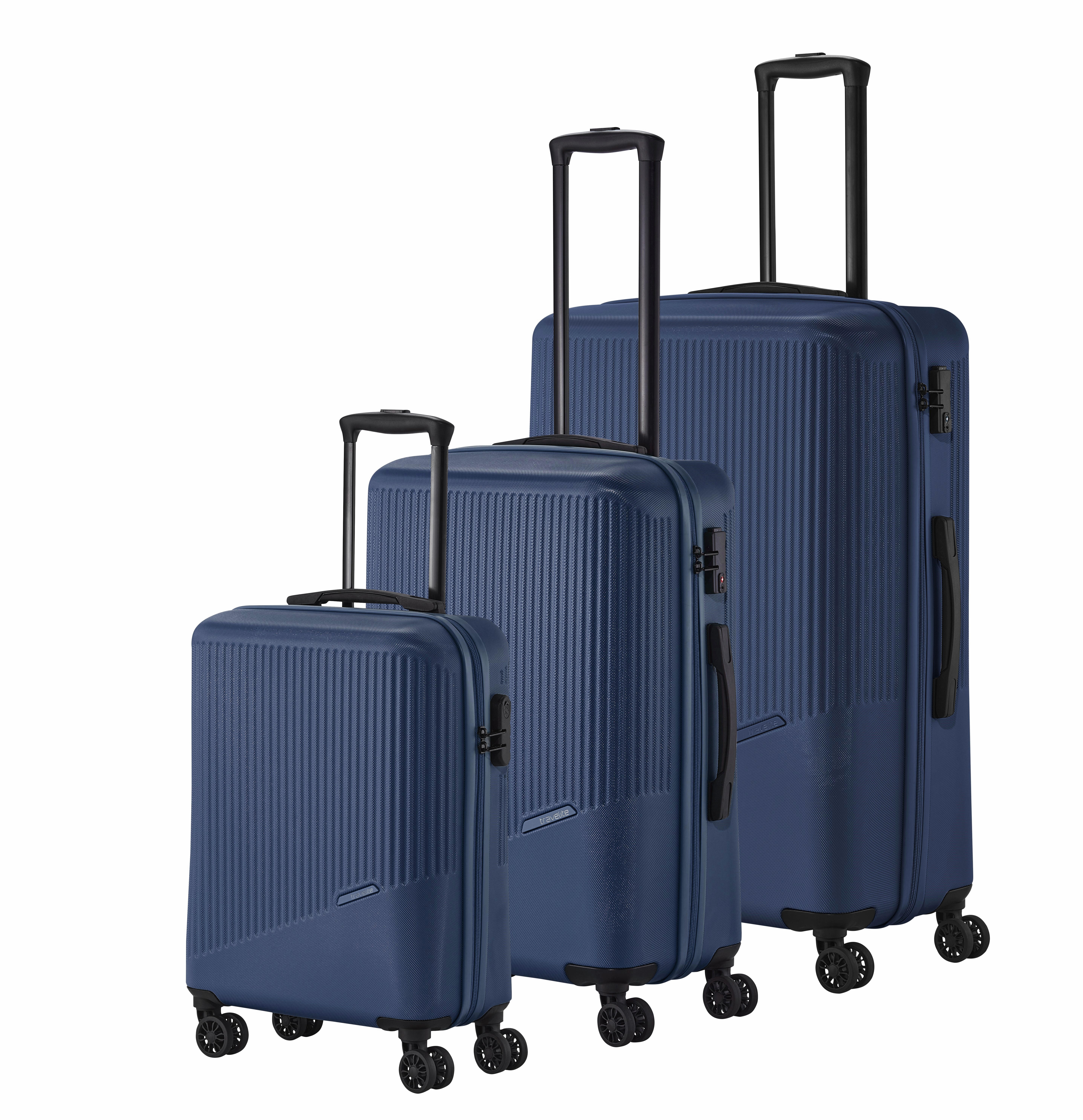 Travelite 3 tlg. Set Trolley Bali S 55 M 67 L 77 cm mit 4 Rollen in Blau