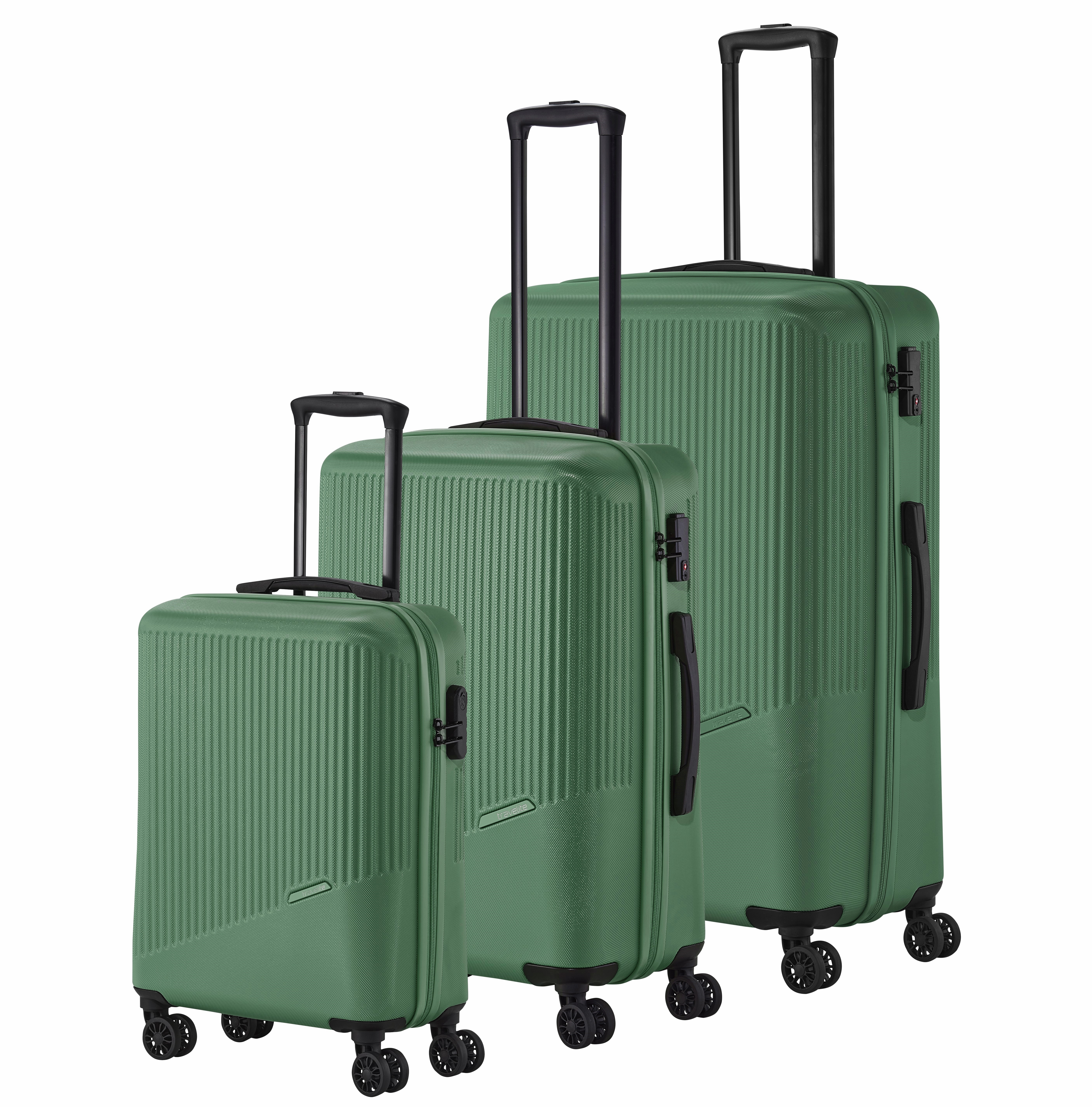 Travelite 3 tlg. Set Trolley Bali S 55 M 67 L 77 cm mit 4 Rollen in Grün