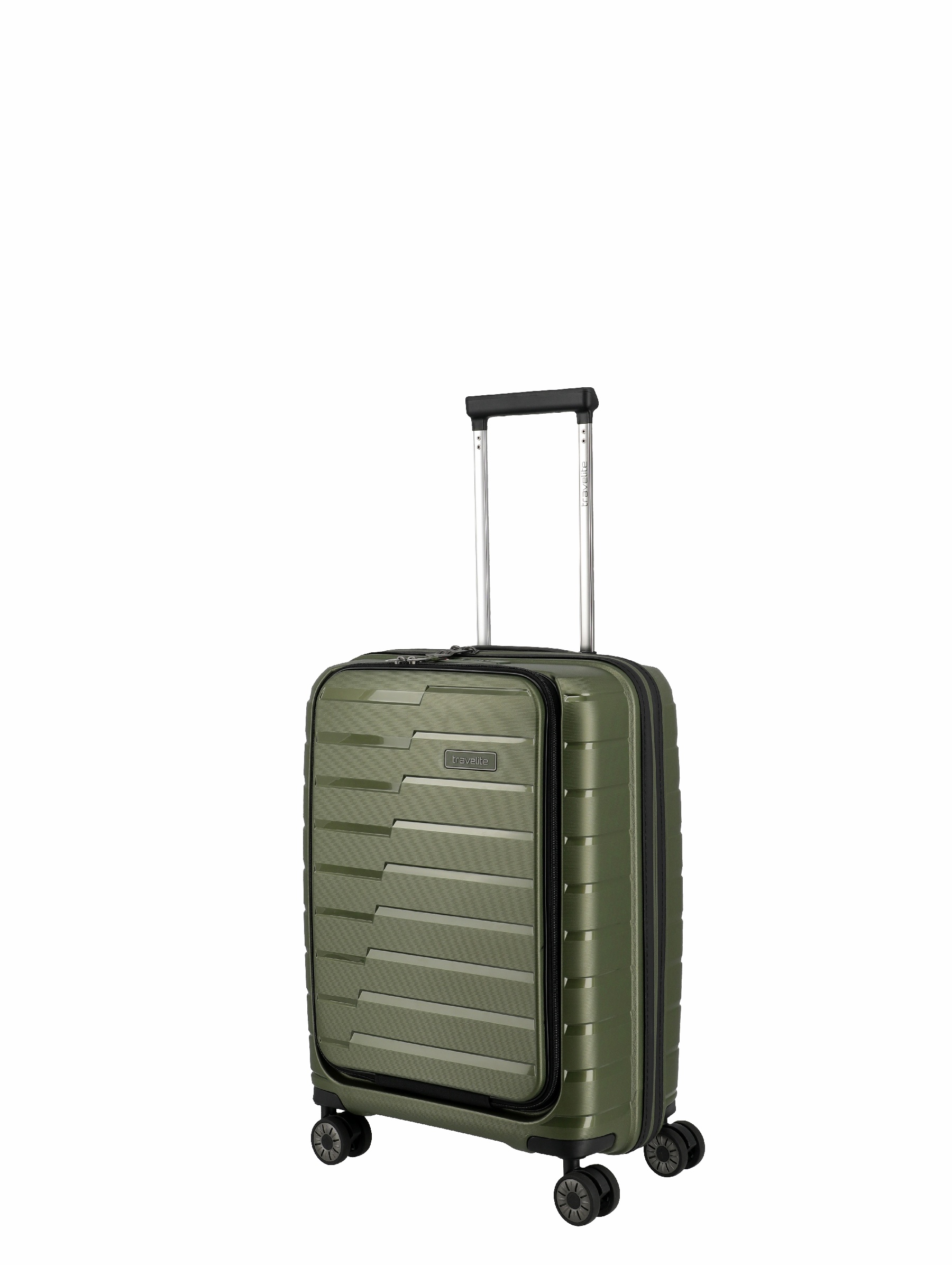 Travelite Koffer Air Base Vortasche 4 Rollen Trolley 55 cm S+ Olive