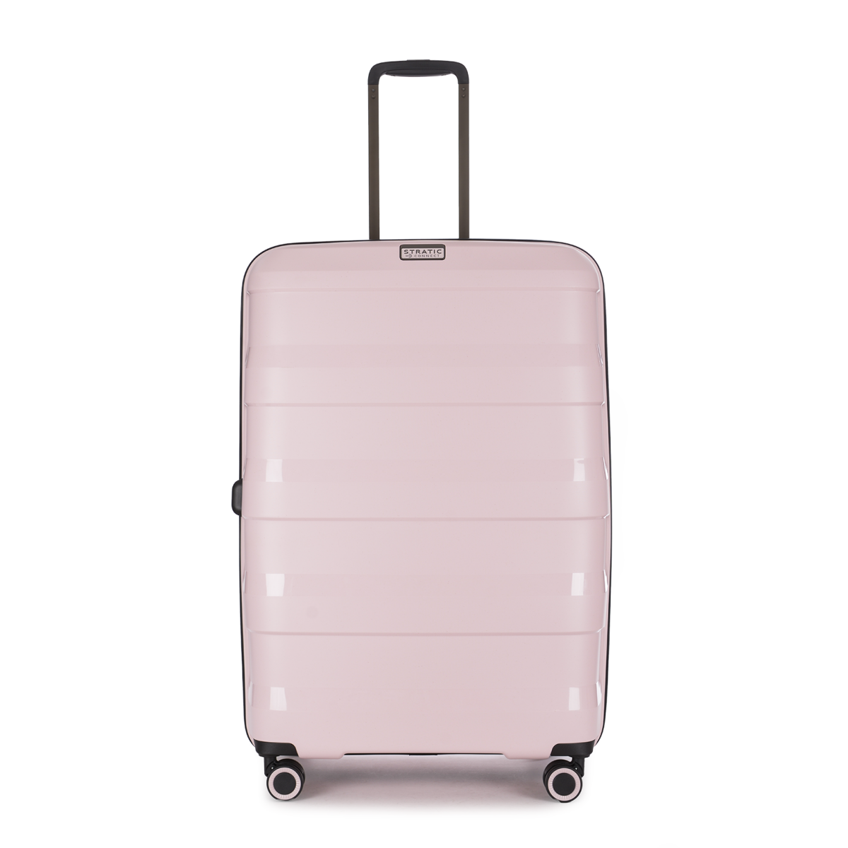 Stratic Straw Plus Trolley L 76 cm mit 4 Rollen aus Bio Kunststoff Rose