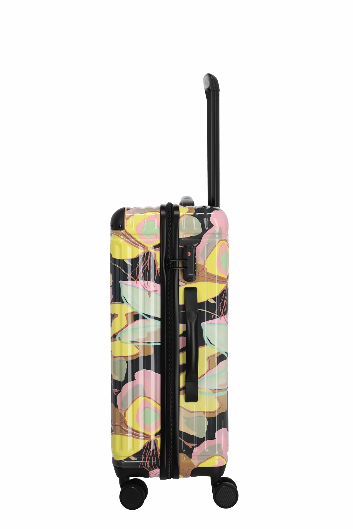 Travelite Trolley Cruise M 66 cm mit 4 Rollen Gelbe Orchidee