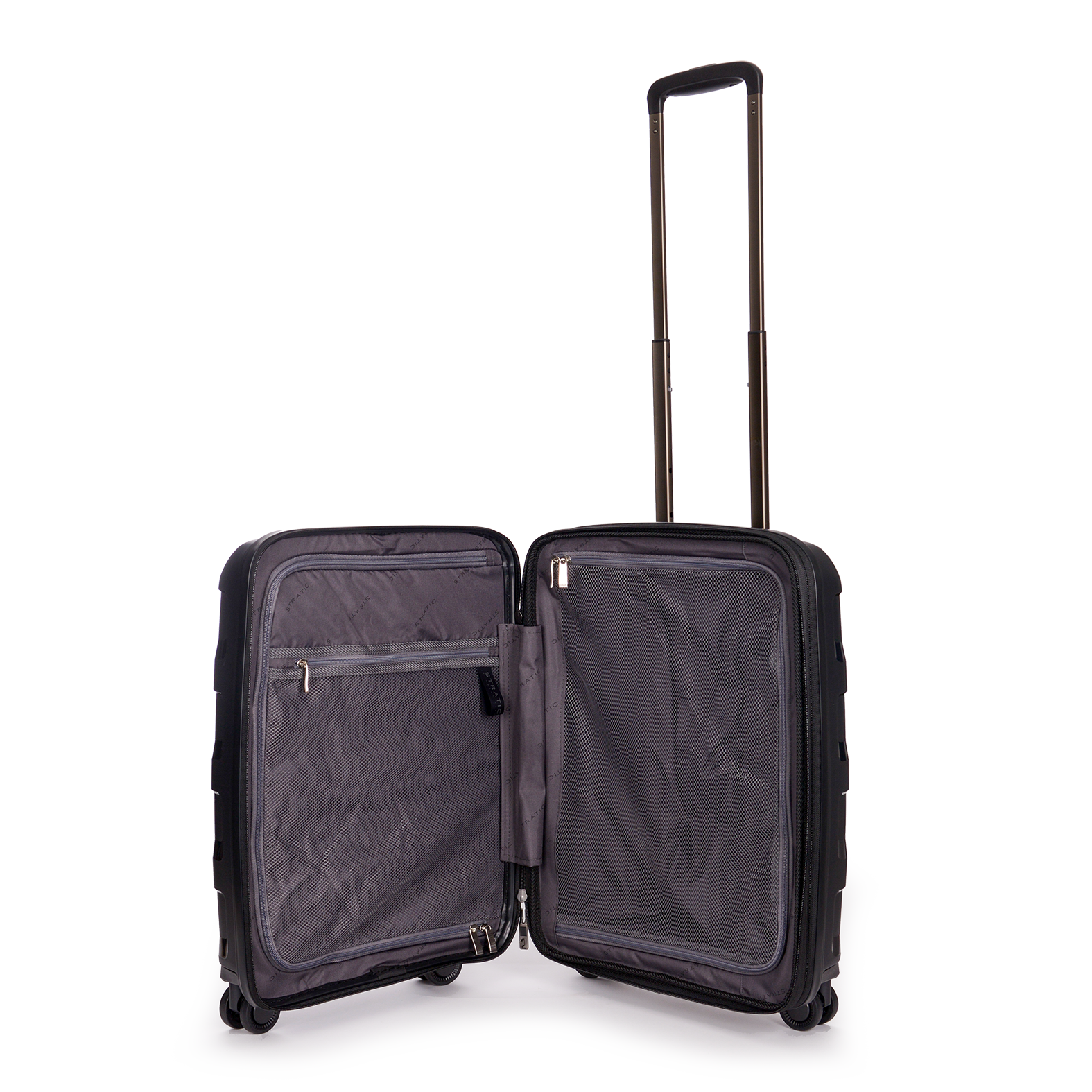 Stratic Straw Plus Trolley S 55 cm mit 4 Rollen aus Bio Kunststoff in Schwarz