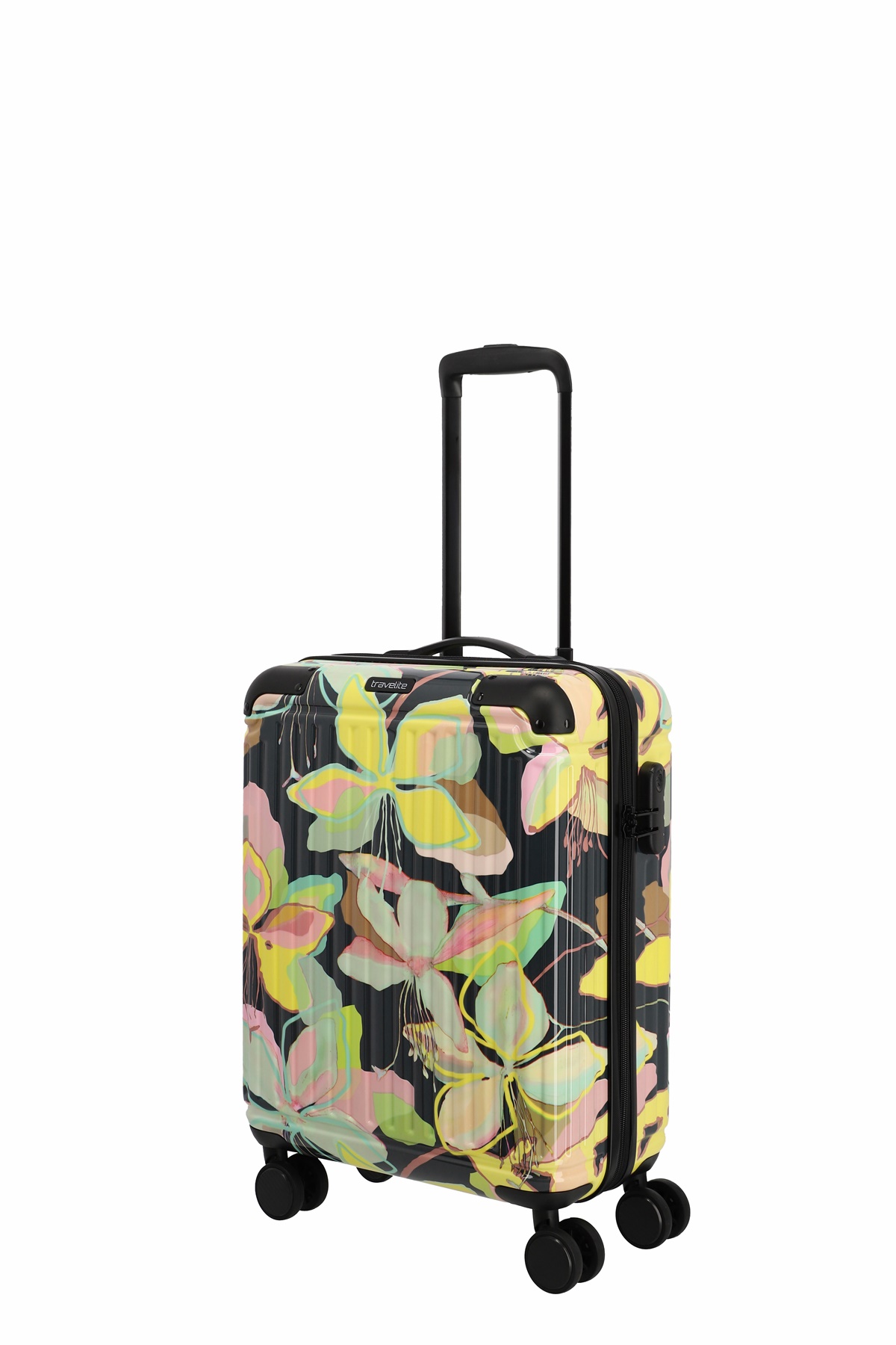 Travelite Trolley Cruise S 55 cm mit 4 Rollen Gelbe Orchidee