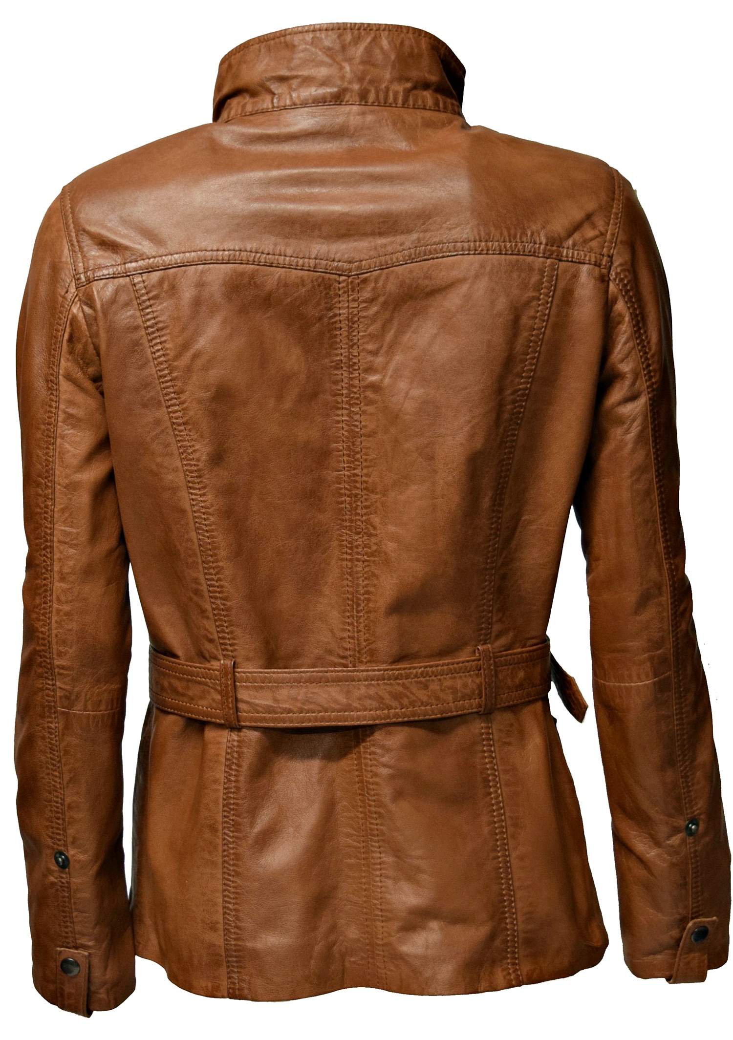 Damen Lederjacke Bruni in washed Cognac