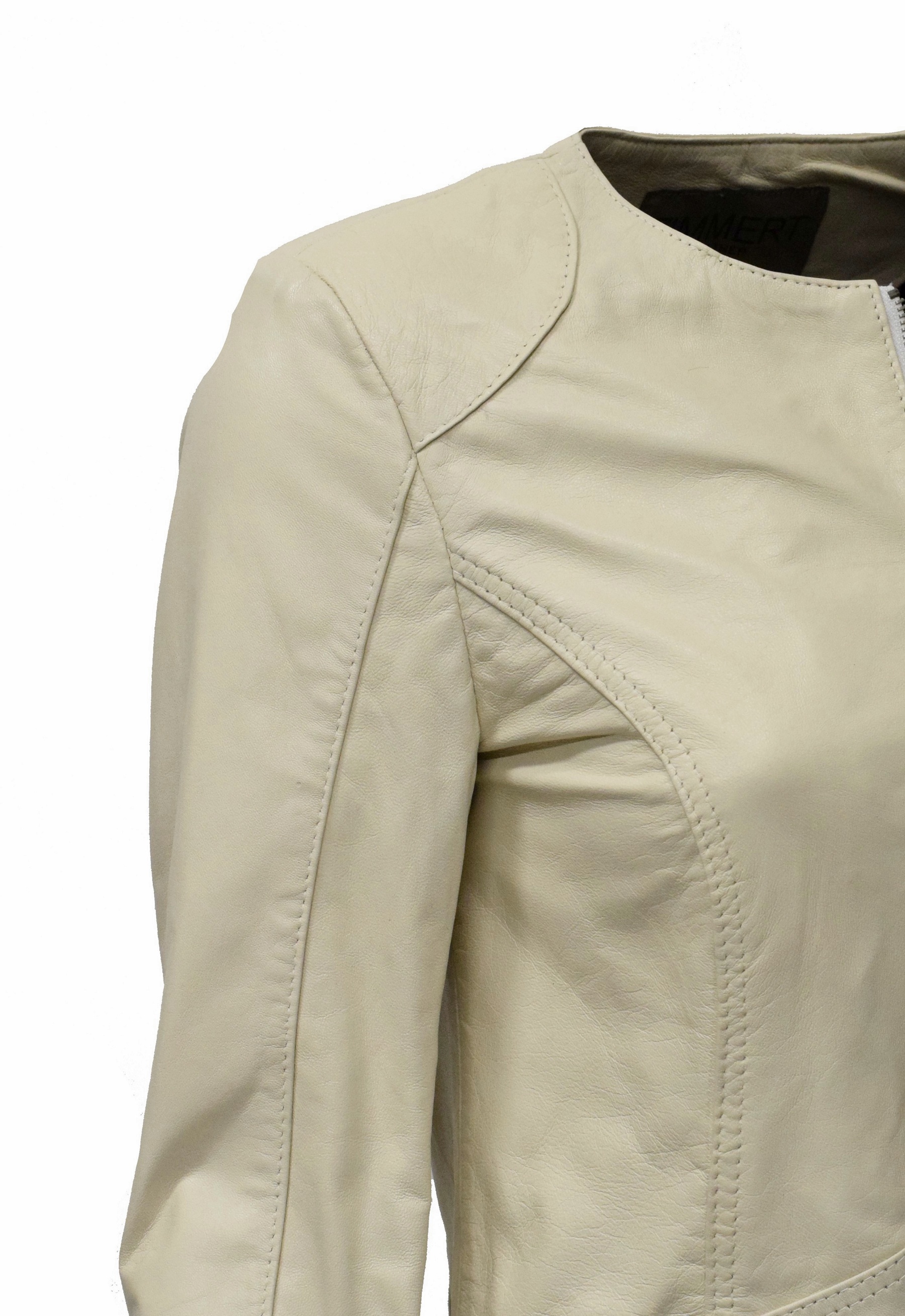 Damen Lederjacke Bea in washed Cremeweiss