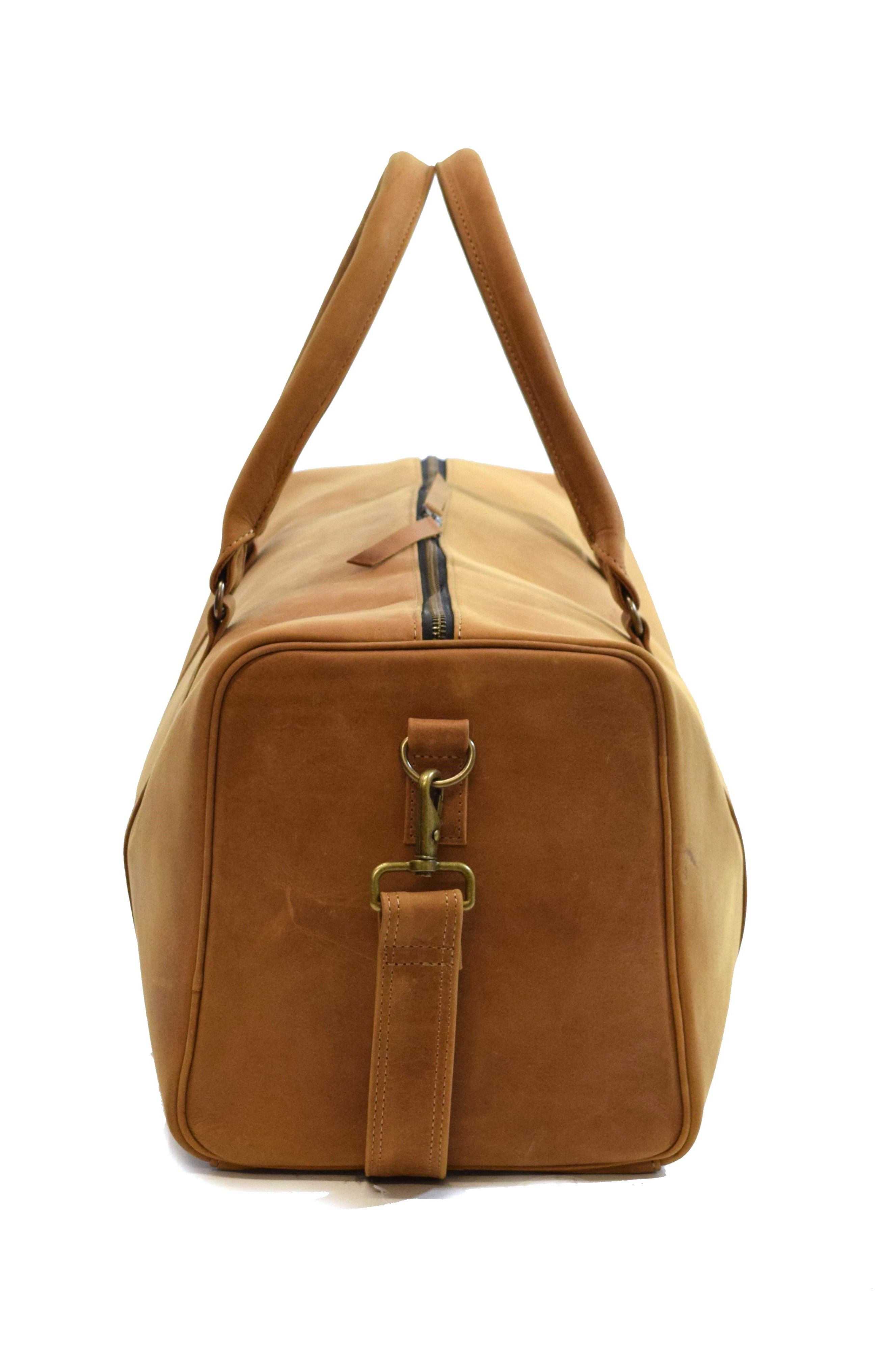 Weekender Reisetasche P-1011 50 cm aus Rindleder in Cognac