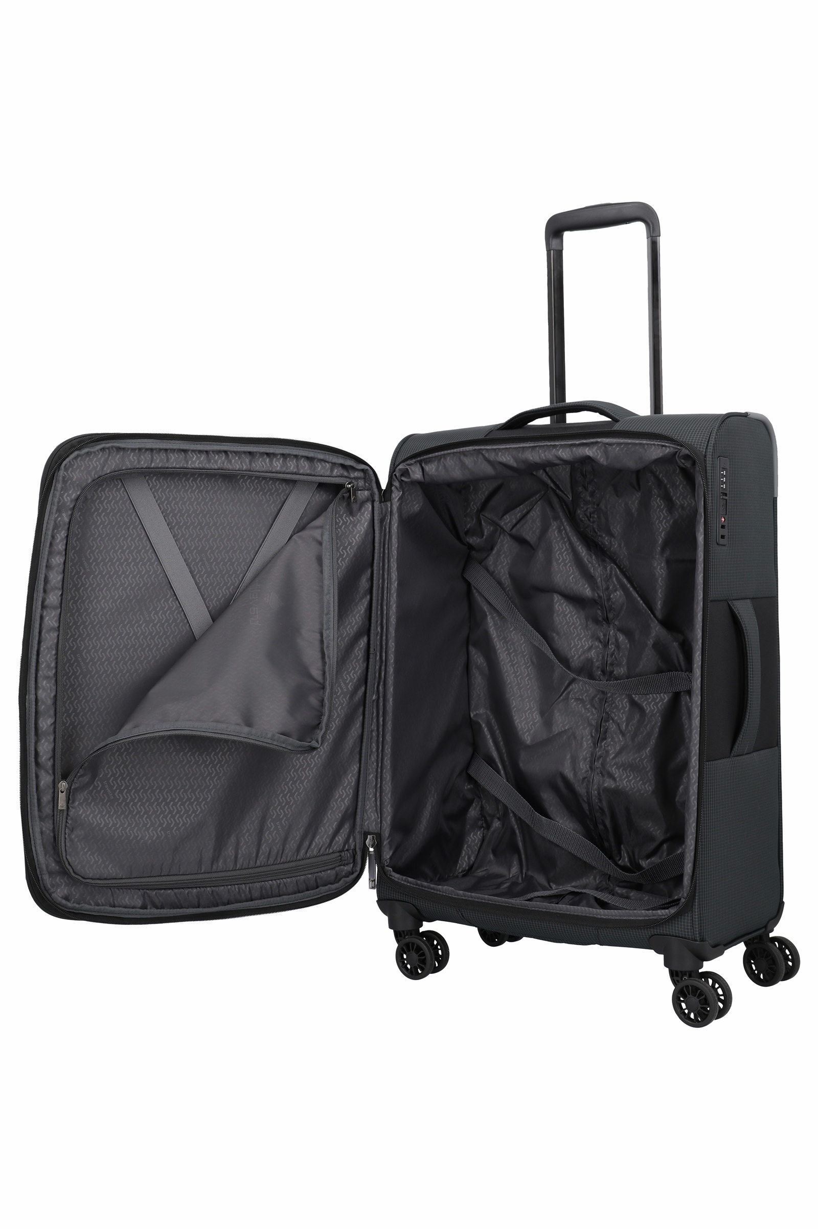Travelite Trolley Corsiica M 67 cm mit 4 Rollen Schwarz