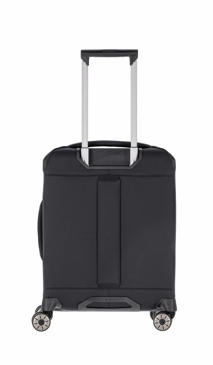 Travelite Priima Trolley Gr. S 55 cm mit 4 Rollen aus Nylon + recyceltem Polyester Schwarz