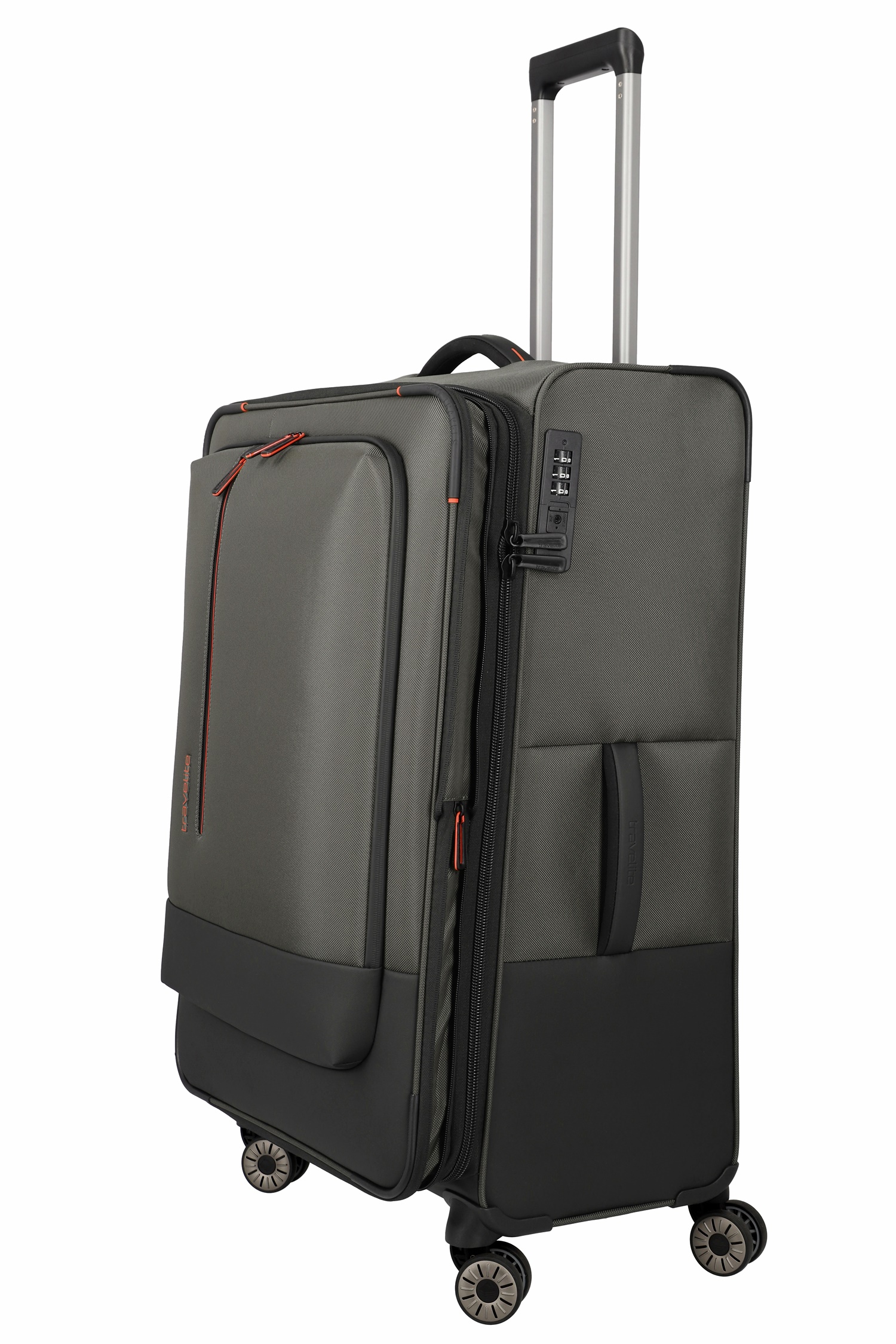 Travelite Trolley Crosslite L 77 cm Dehnfalte 4 Rollen  Oliv