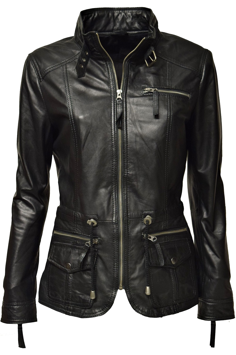 Damen Lederjacke Lana in Schwarz