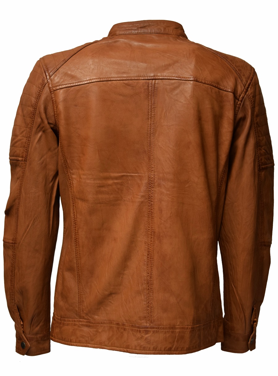 Herren Lederjacke Ray washed Cognac