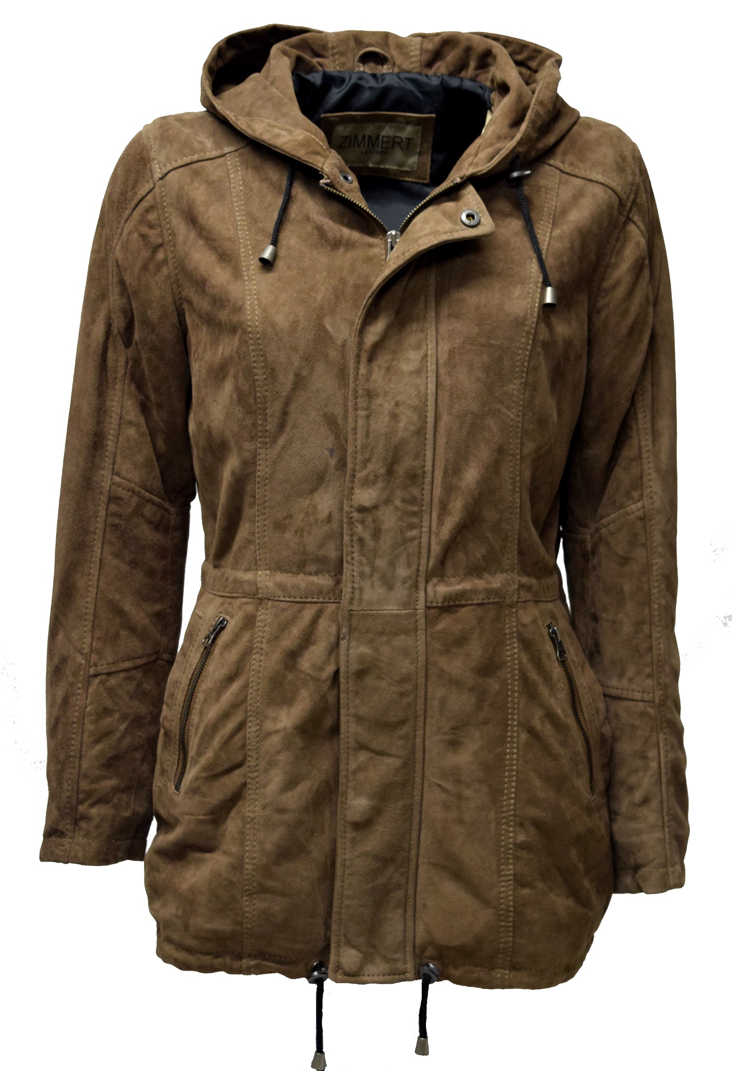 Damen Ziegenvelour Lederjacke Josefine in Schlamm