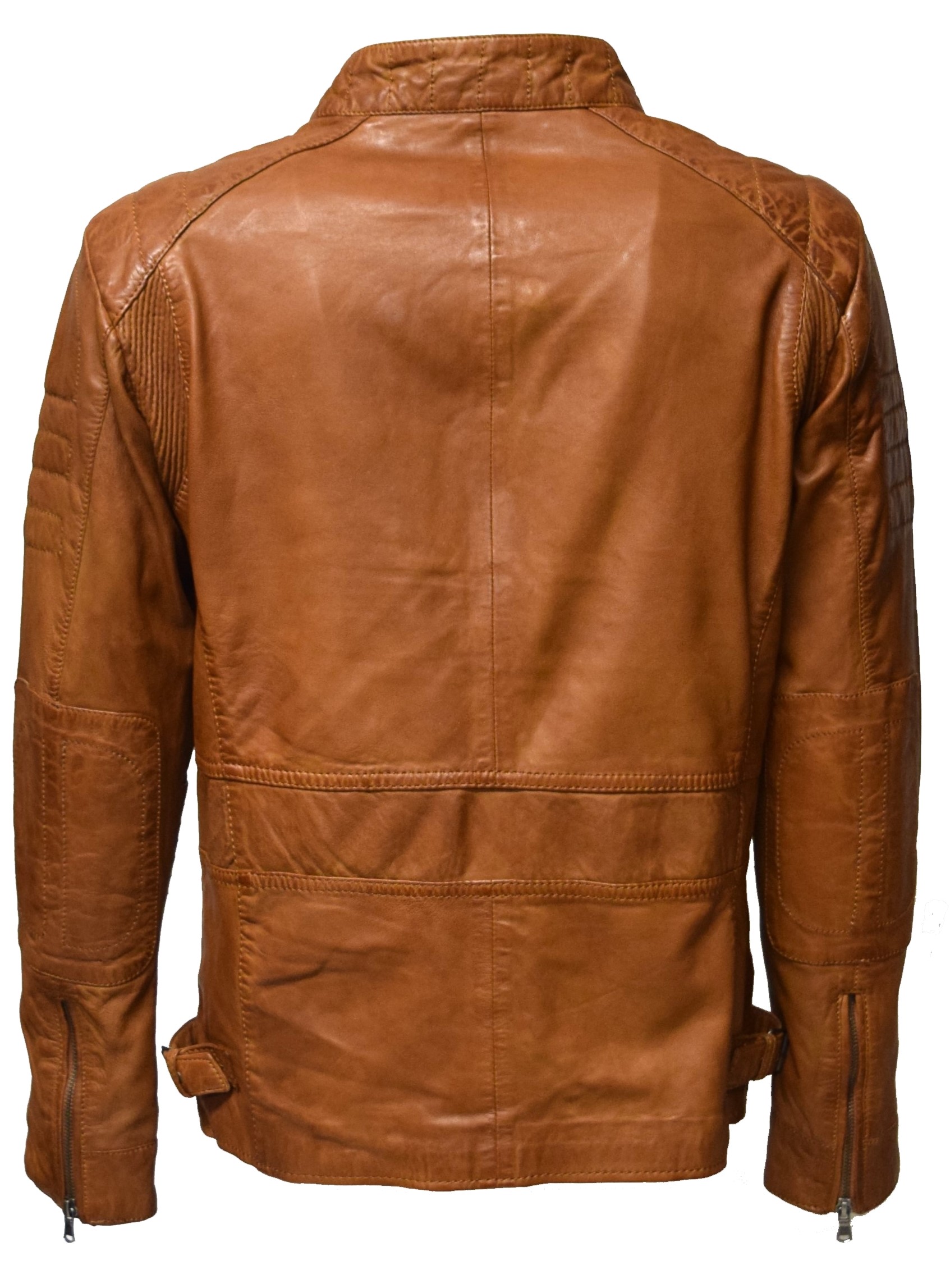 Herren Lederjacke Stan washed Cognac Braun