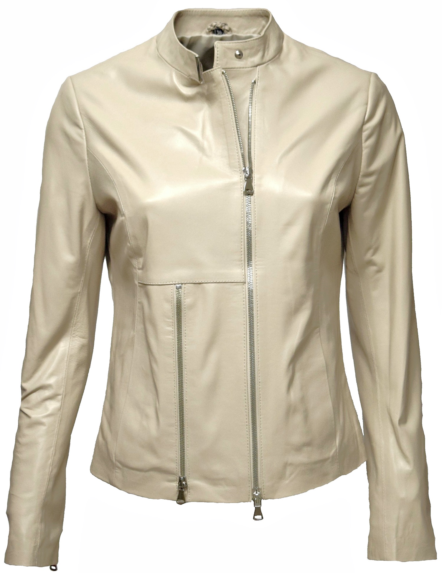 Damen Lederjacke Sofia in fine Pale Creme