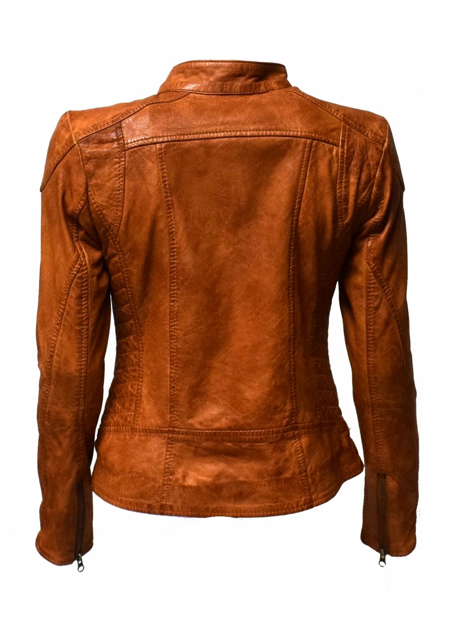 Damen Lederjacke Frida in Cognac