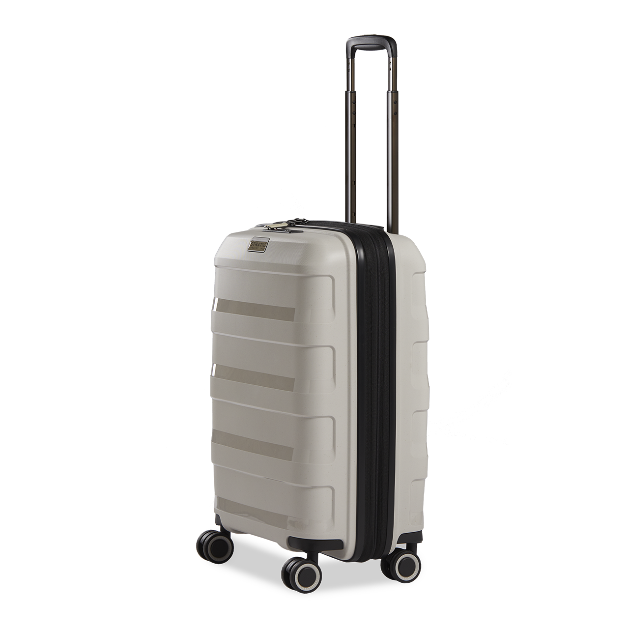 Stratic Straw Plus Trolley S 55 cm mit 4 Rollen aus Bio Kunststoff Beige