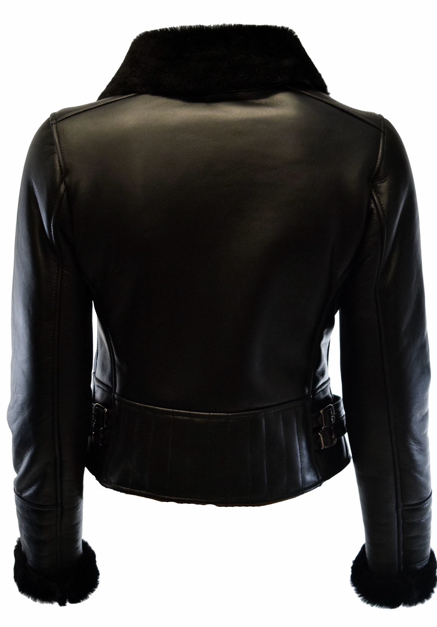 Damen Lammfelljacke Cropped Lionni Shearling Schwarz