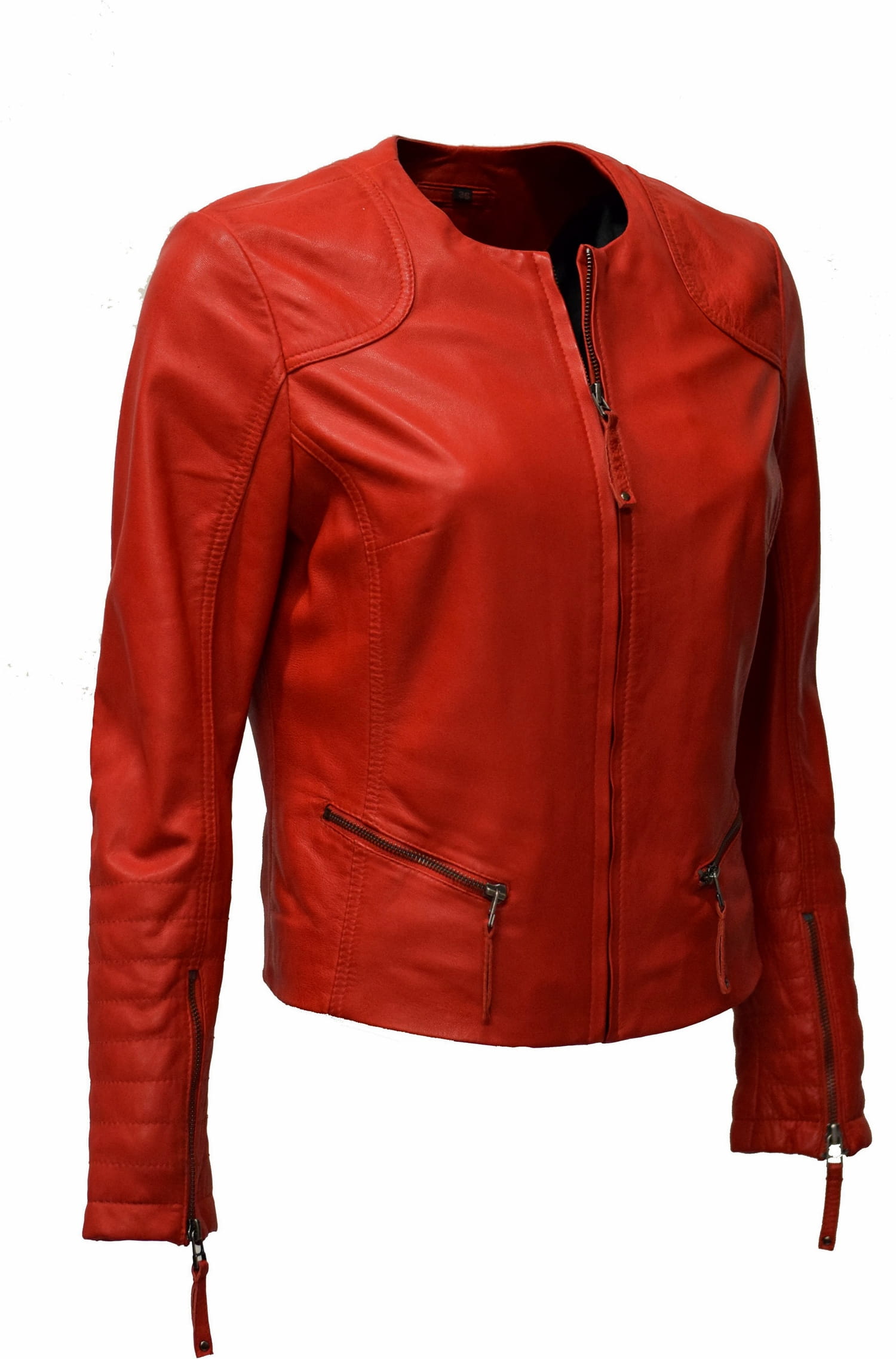 Damen Lederjacke "BINI" in washed Rot