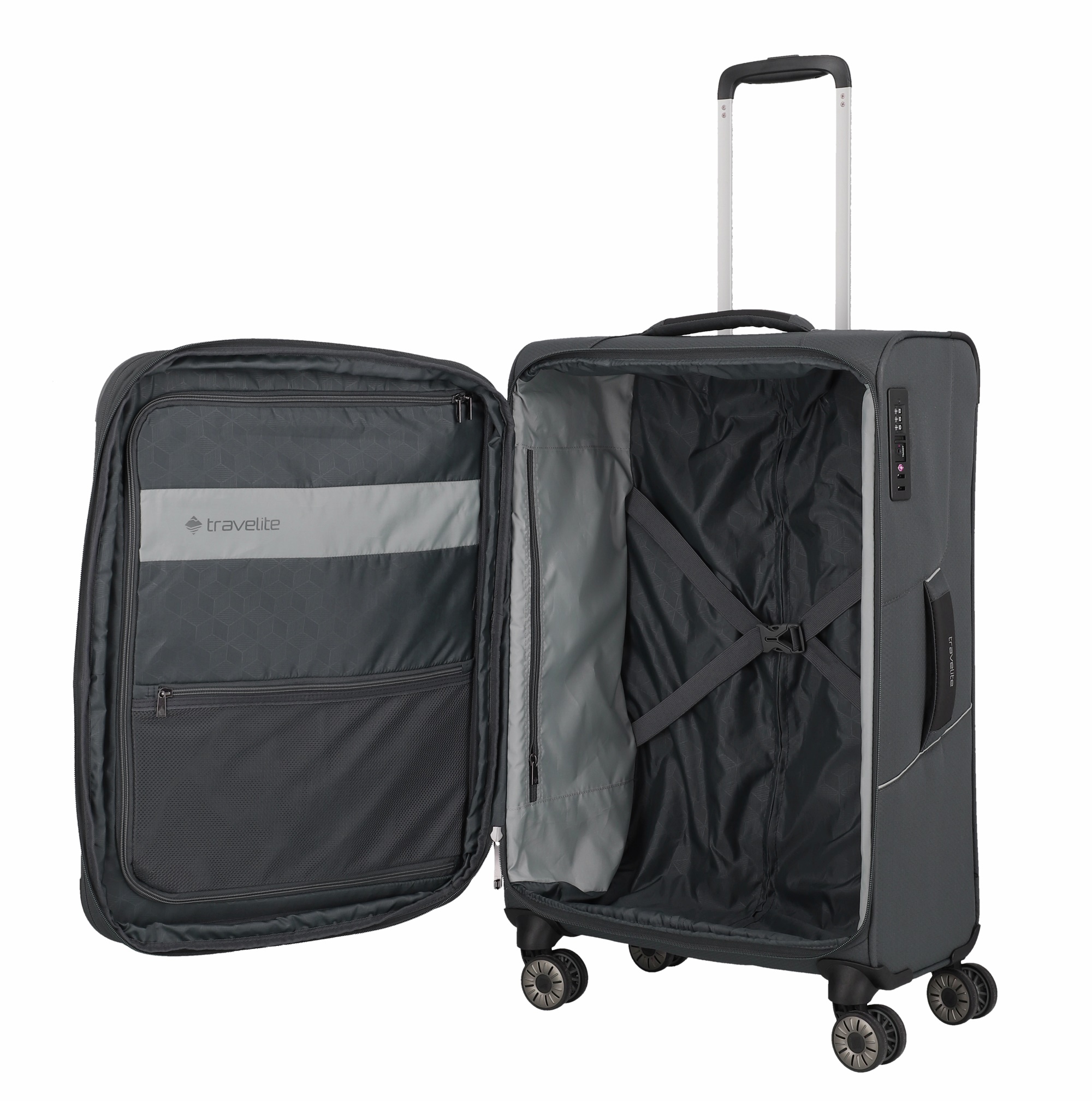 Travelite Trolley SKAII M 67 cm mit 4 Rollen Gipfelgrau