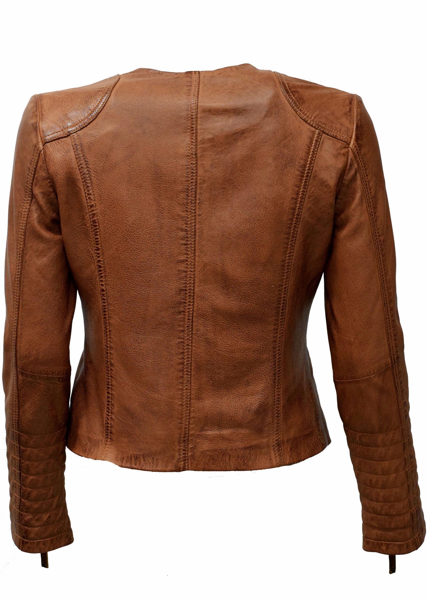 Damen Lederjacke "BINI" in washed Cognac 