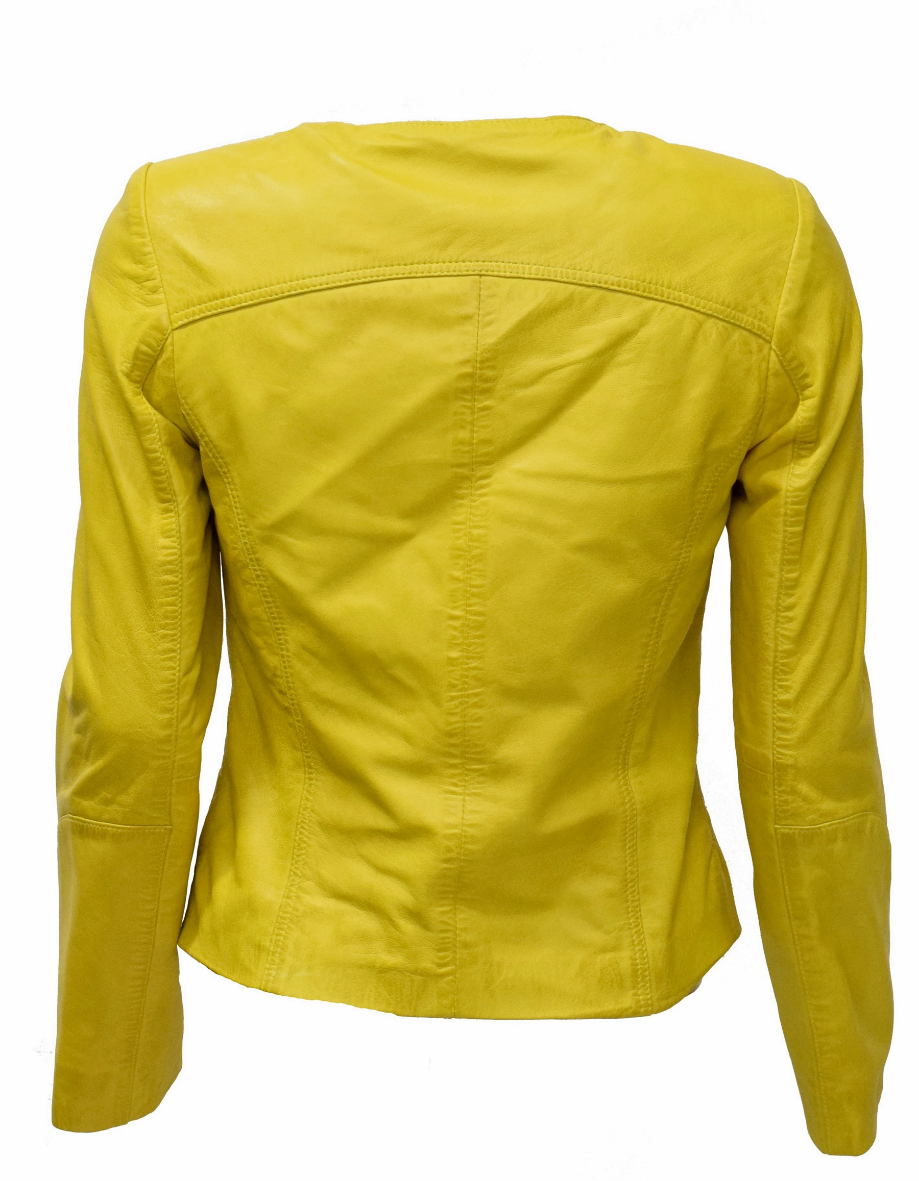 Damen Lederjacke "BEA" in washed Gelb