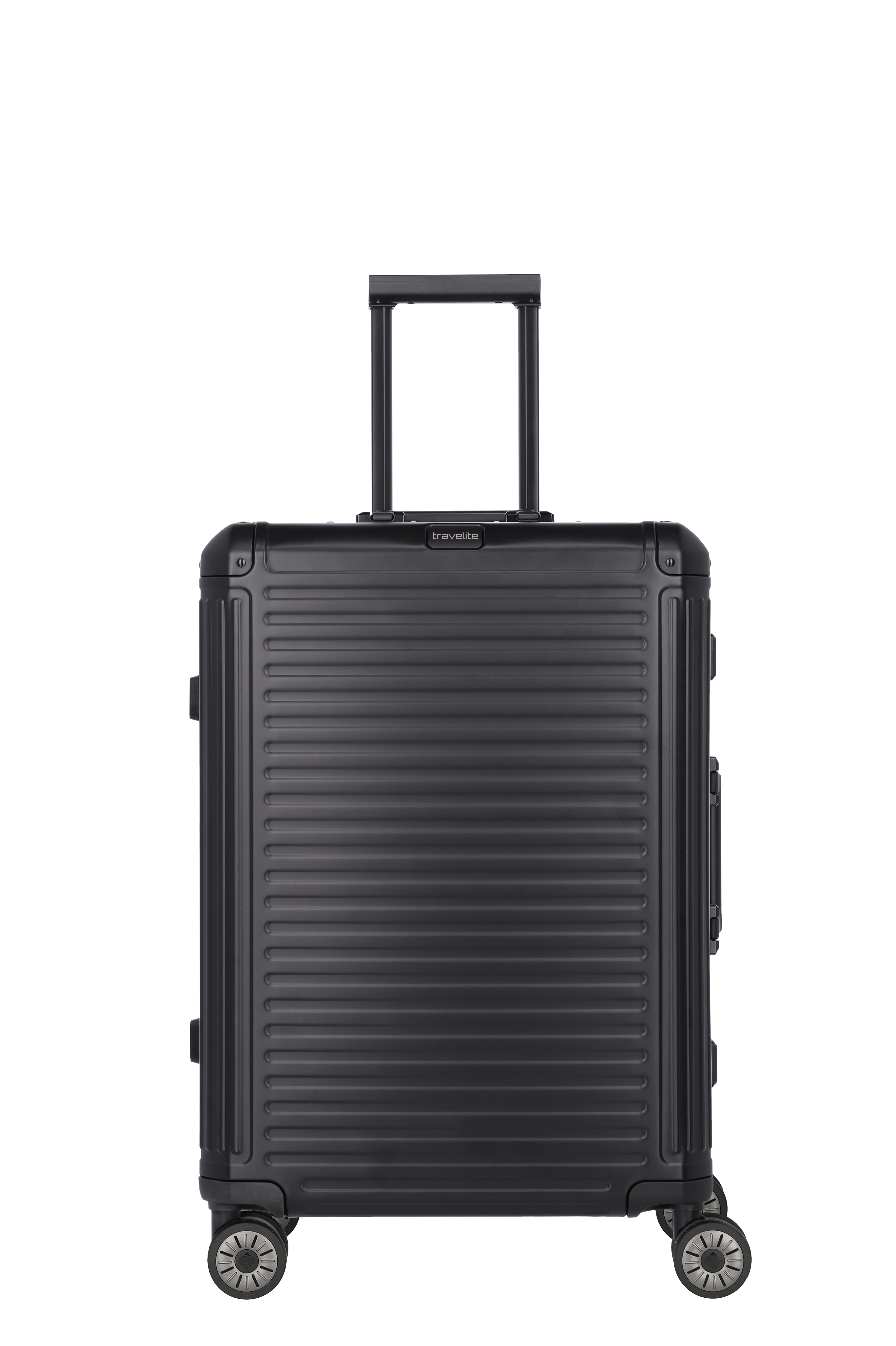 Travelite Aluminium Trolley Next M 66 cm mit 4 Rollen Schwarz