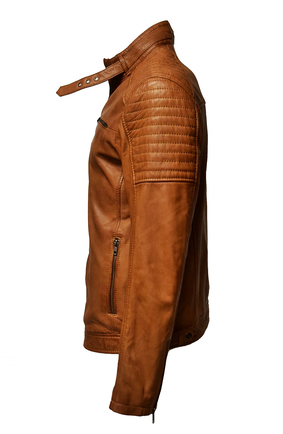 Herren Lederjacke Gunn in washed Cognac