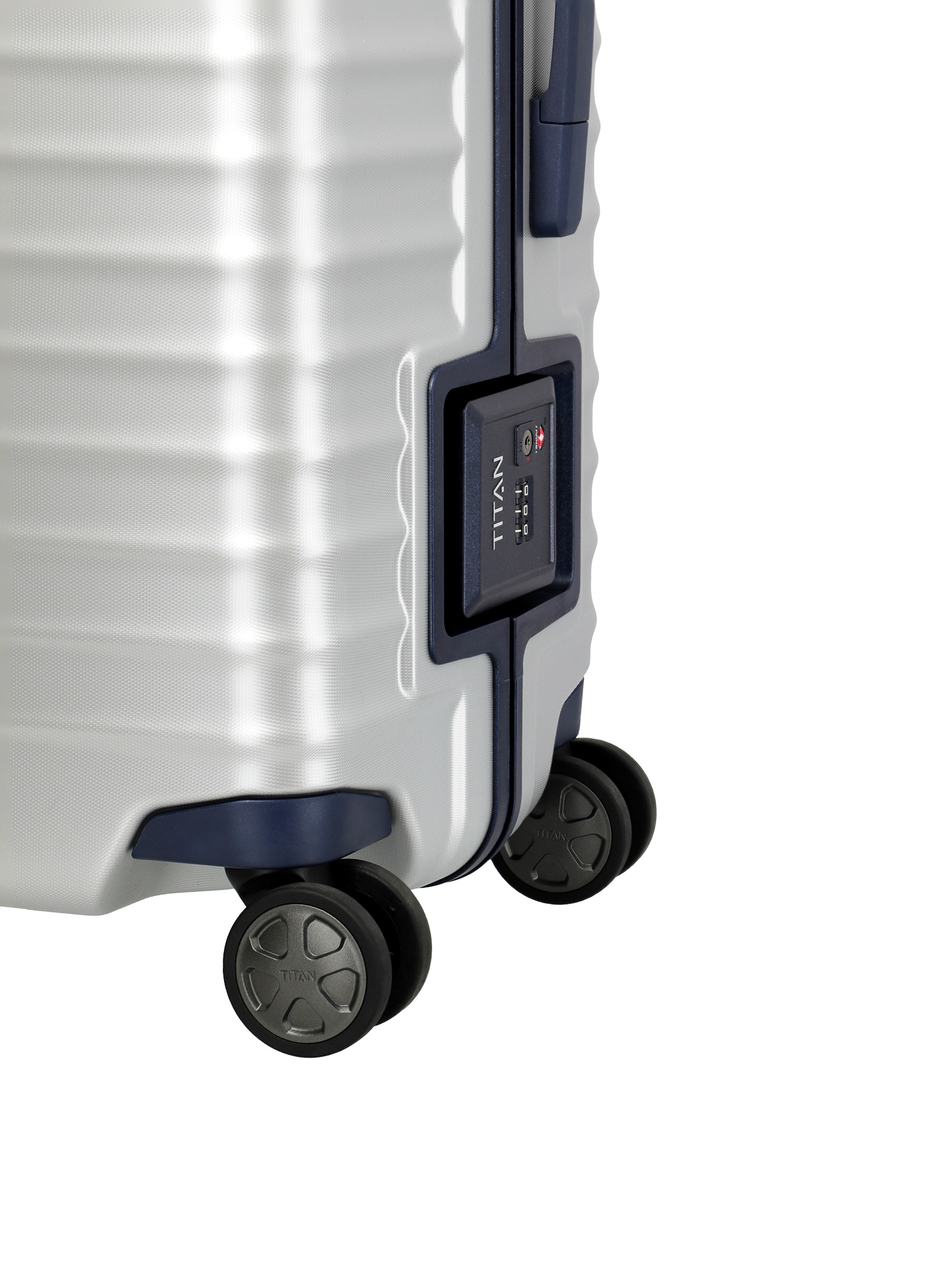 TITAN Trolley LITRON FRAME M 69 cm mit 4 Rollen Silber