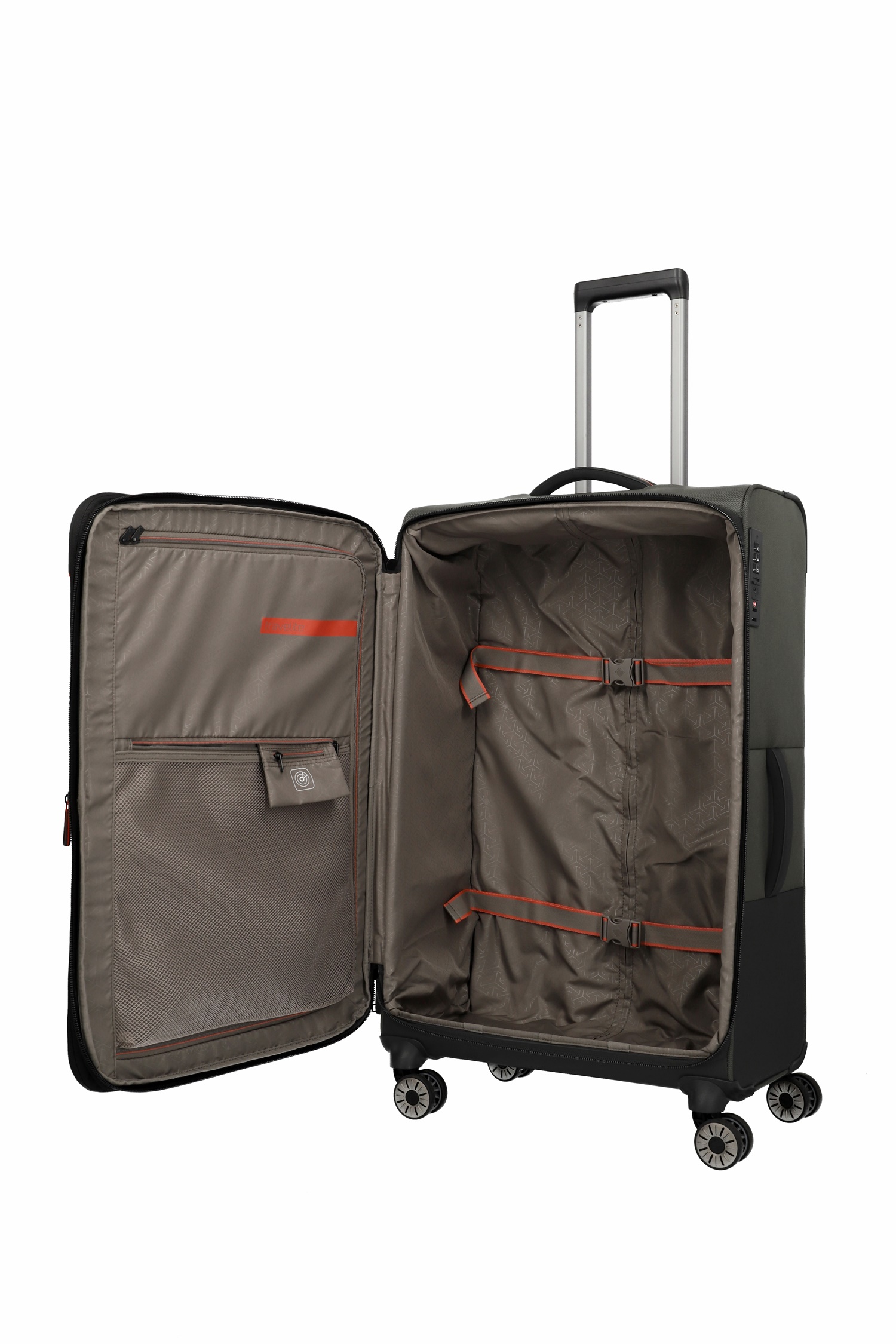 Travelite Trolley Crosslite L 77 cm Dehnfalte 4 Rollen  Oliv
