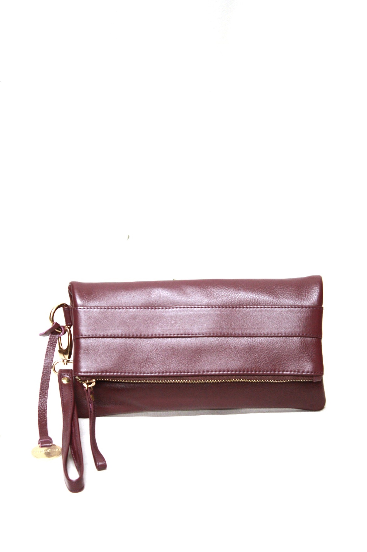 Masquenada Clutch aus Kalbsleder in Bordo